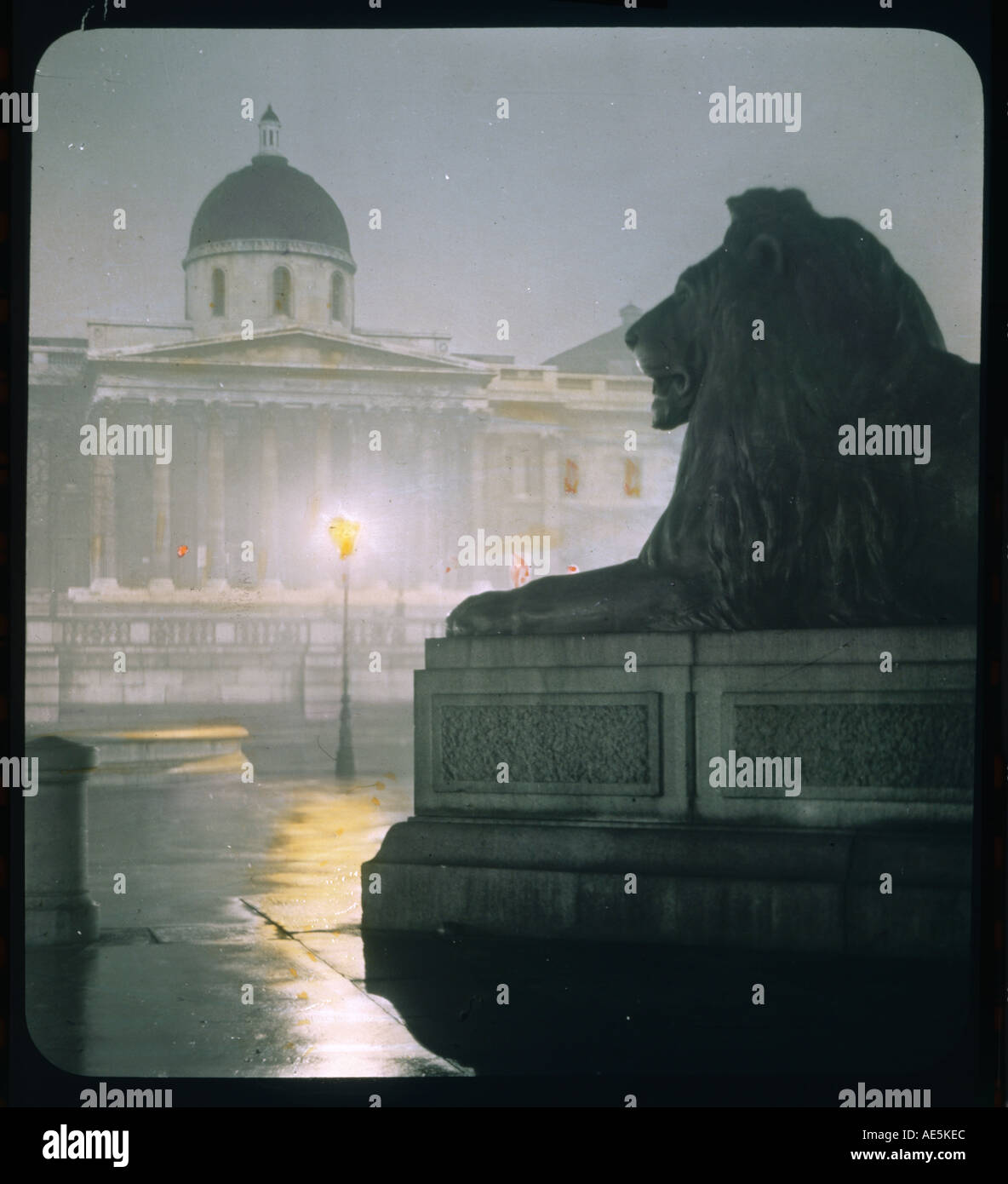 Trafalgar Lantern Slide Stock Photo