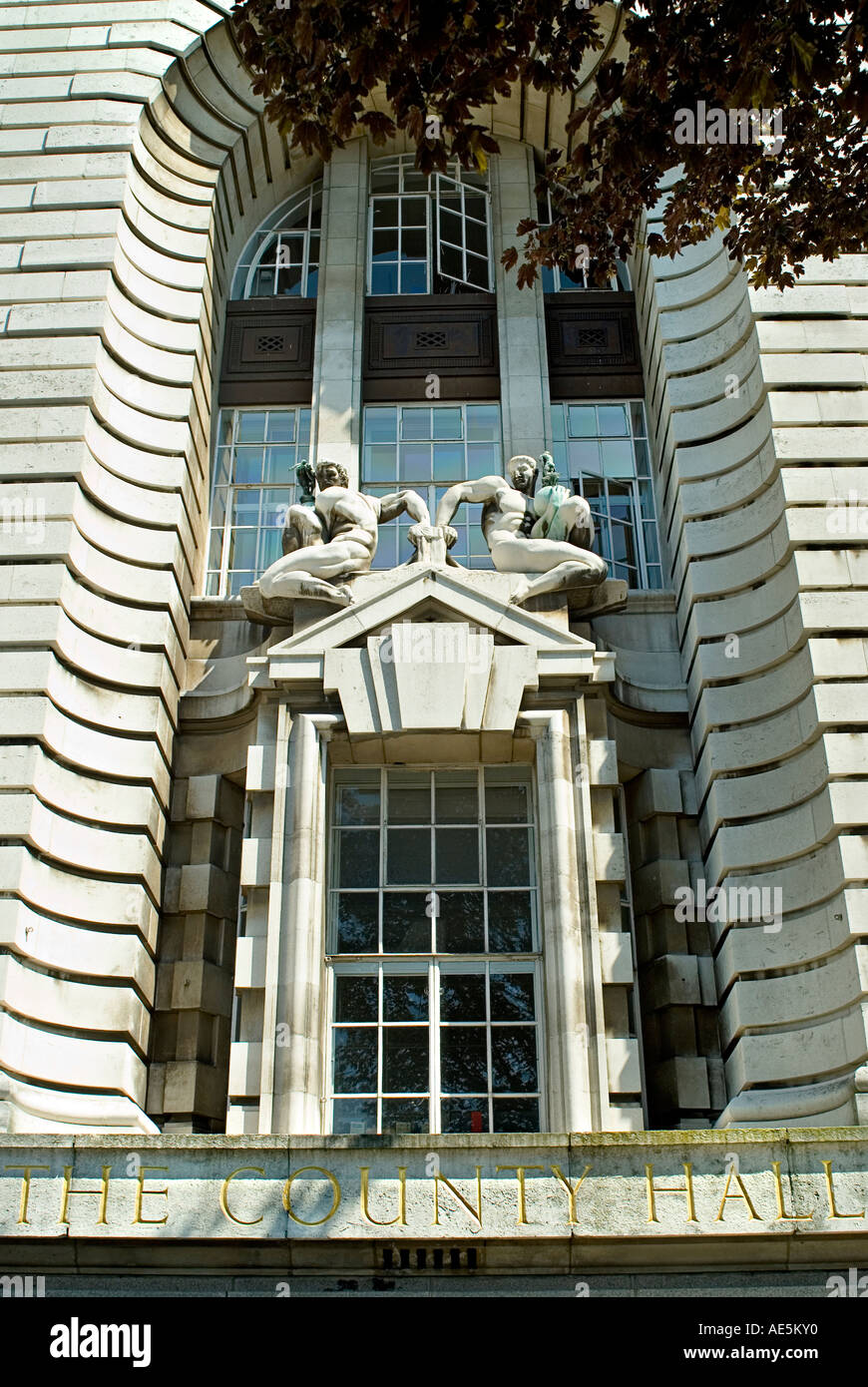 Detail of carvings and architecture at The County Hall South Bank ...