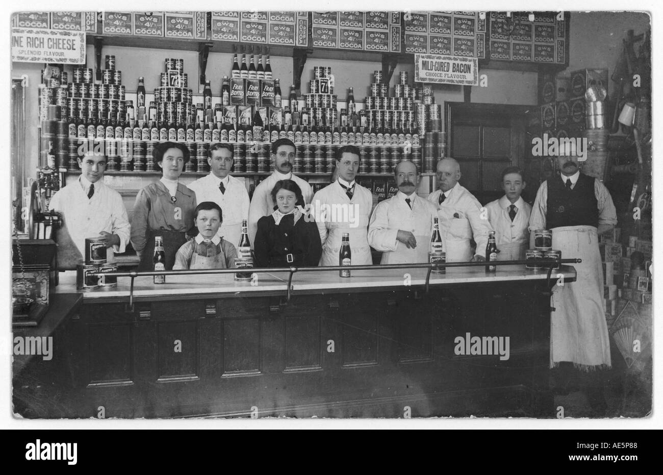 Staff Of Co Op Grocers Stock Photo