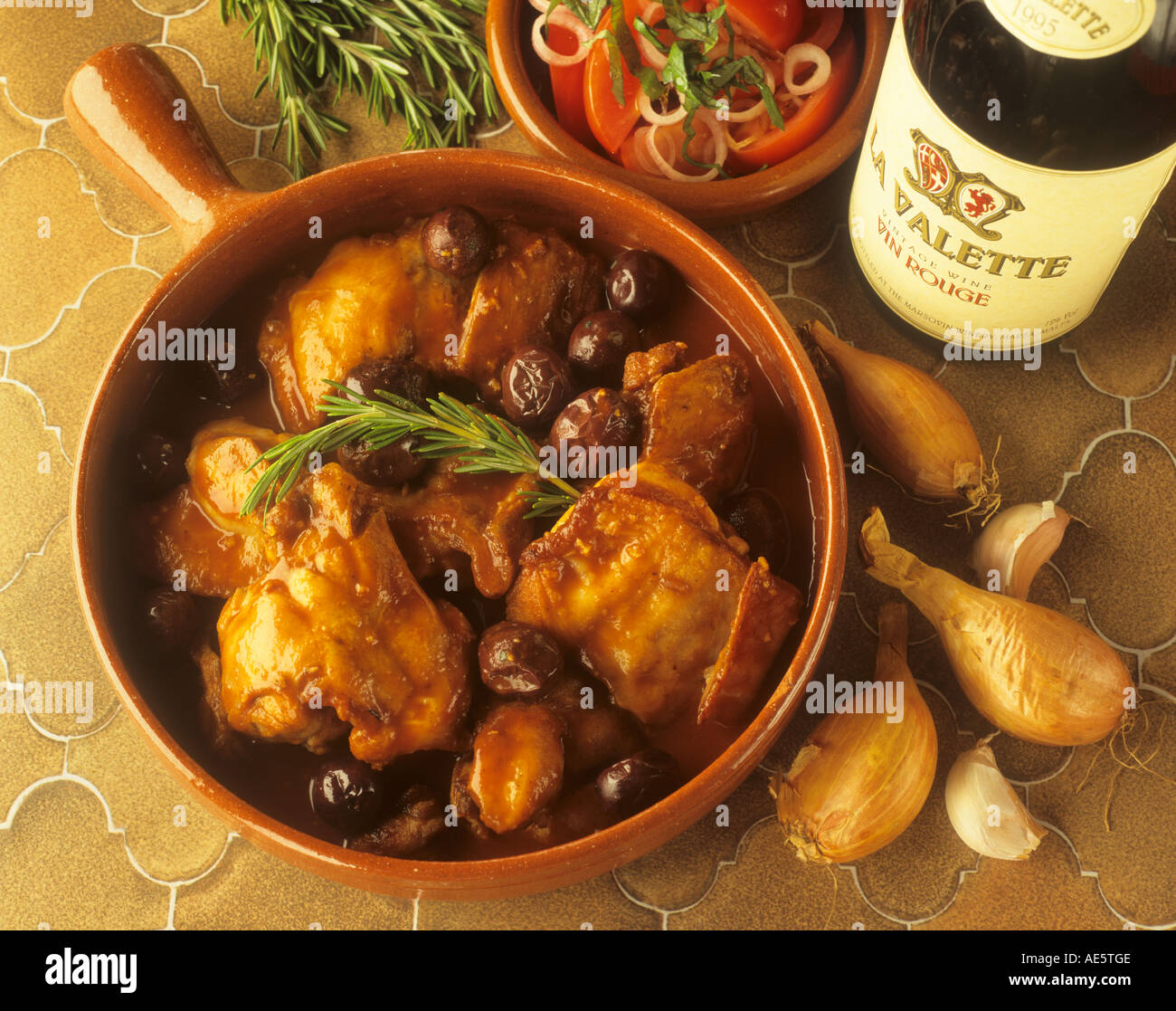 Rabbit stew with black olives Malta Stock Photo Alamy