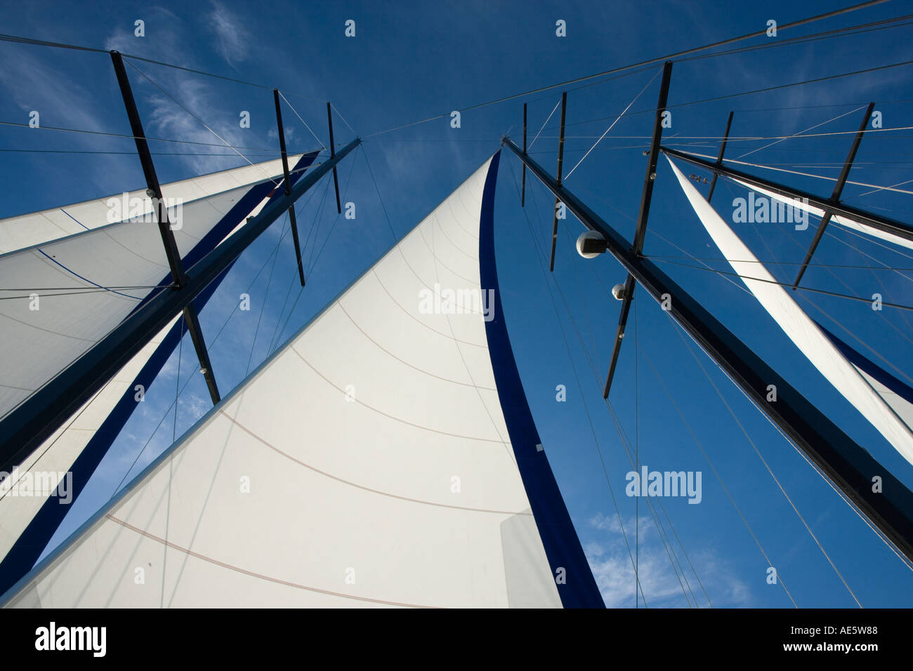Yacht with full sails Sea Star Sailing Yacht Property released Seychelles Stock Photo
