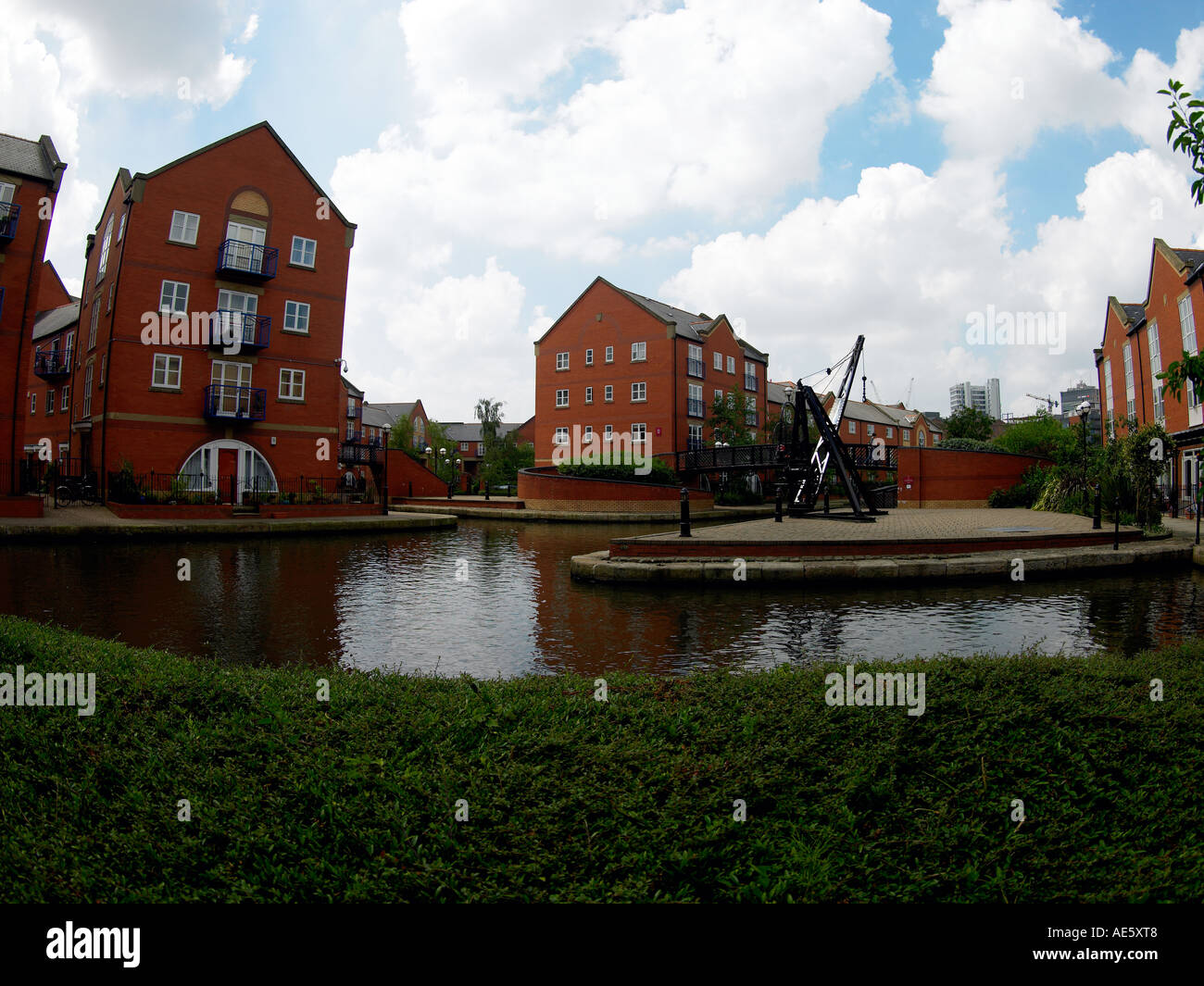 Housing and canal Piccadilly Village Manchester England Stock Photo Alamy