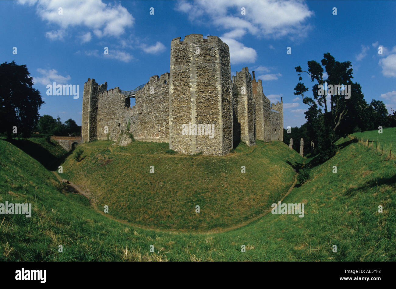 Moated Castle dating from the early 13th century Small Suffolk market town of Framlingham Stock Photo