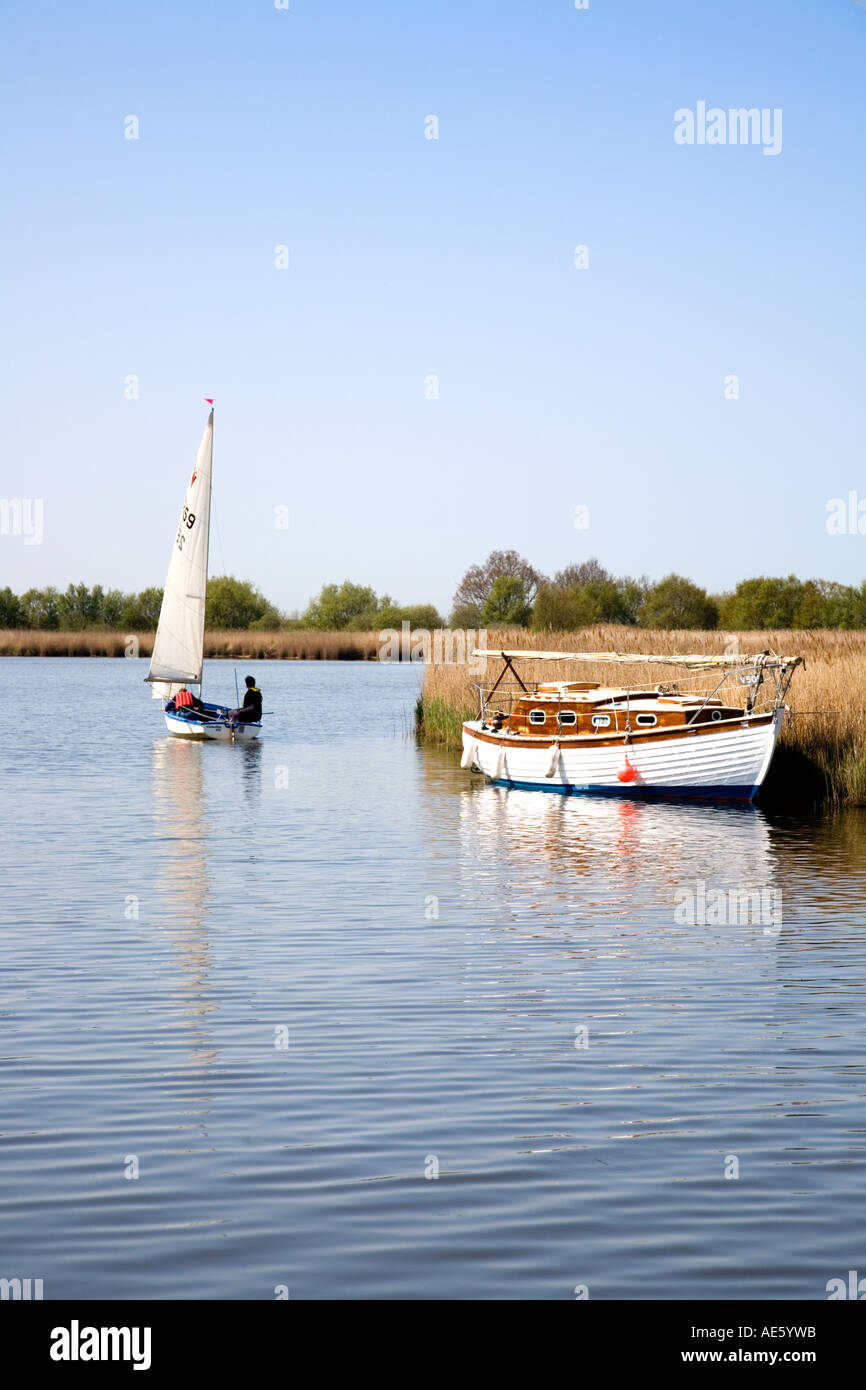 Norfolk Broads sailing dinghy Stock Photo Alamy