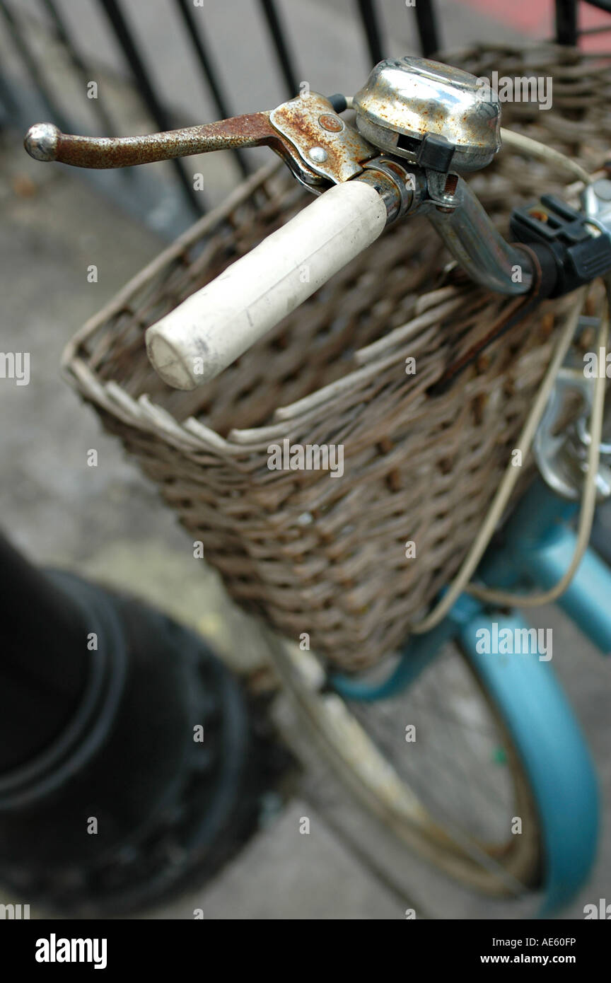 Old bicycle near Clapham Common, London Stock Photo