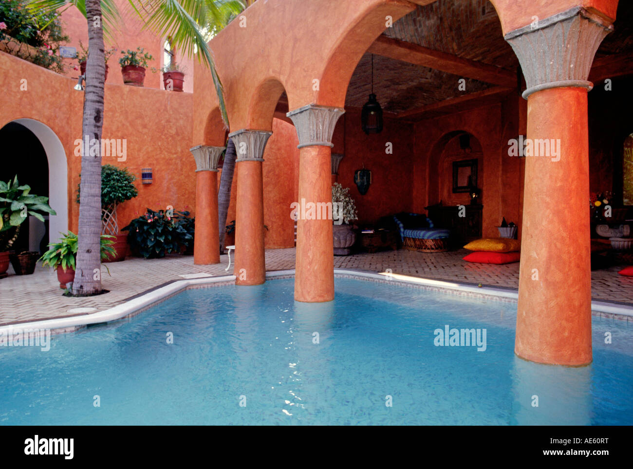 SWIMMING POOL of SPANISH HACIENDA STYLE VILLA MANZANILLO MEXICO Stock Photo Alamy