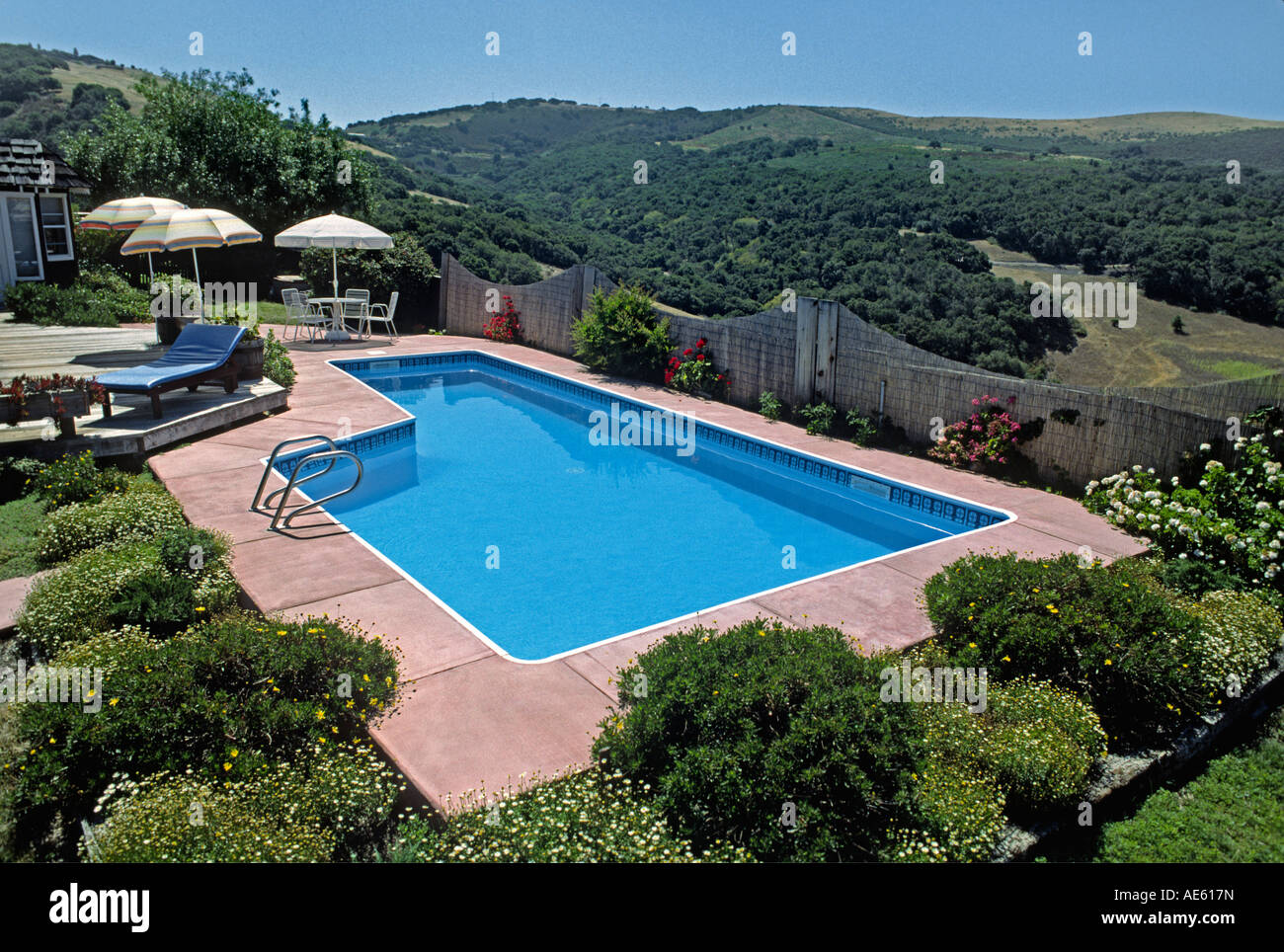 PRIVATE POOL with views of CARMEL VALLEY CALIFORNIA Stock Photo Alamy