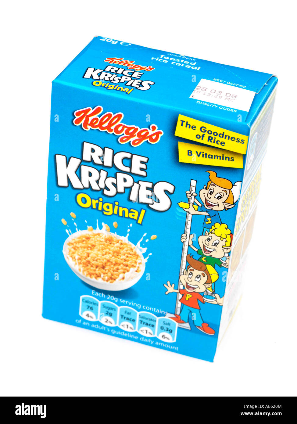 Rice breakfast cereal crispies kelloggs box hires stock photography