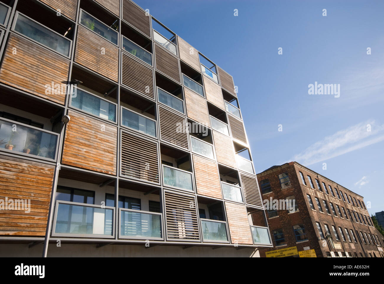 Old Warehouse Modern Apartments Ellesmere St Manchester UK Stock Photo