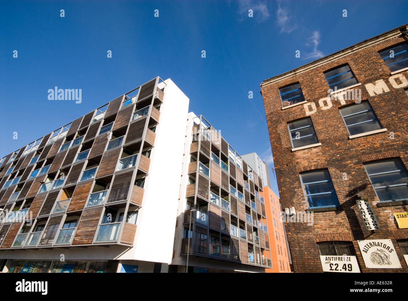 Old Warehouse Modern Apartments Ellesmere St Manchester UK Stock Photo