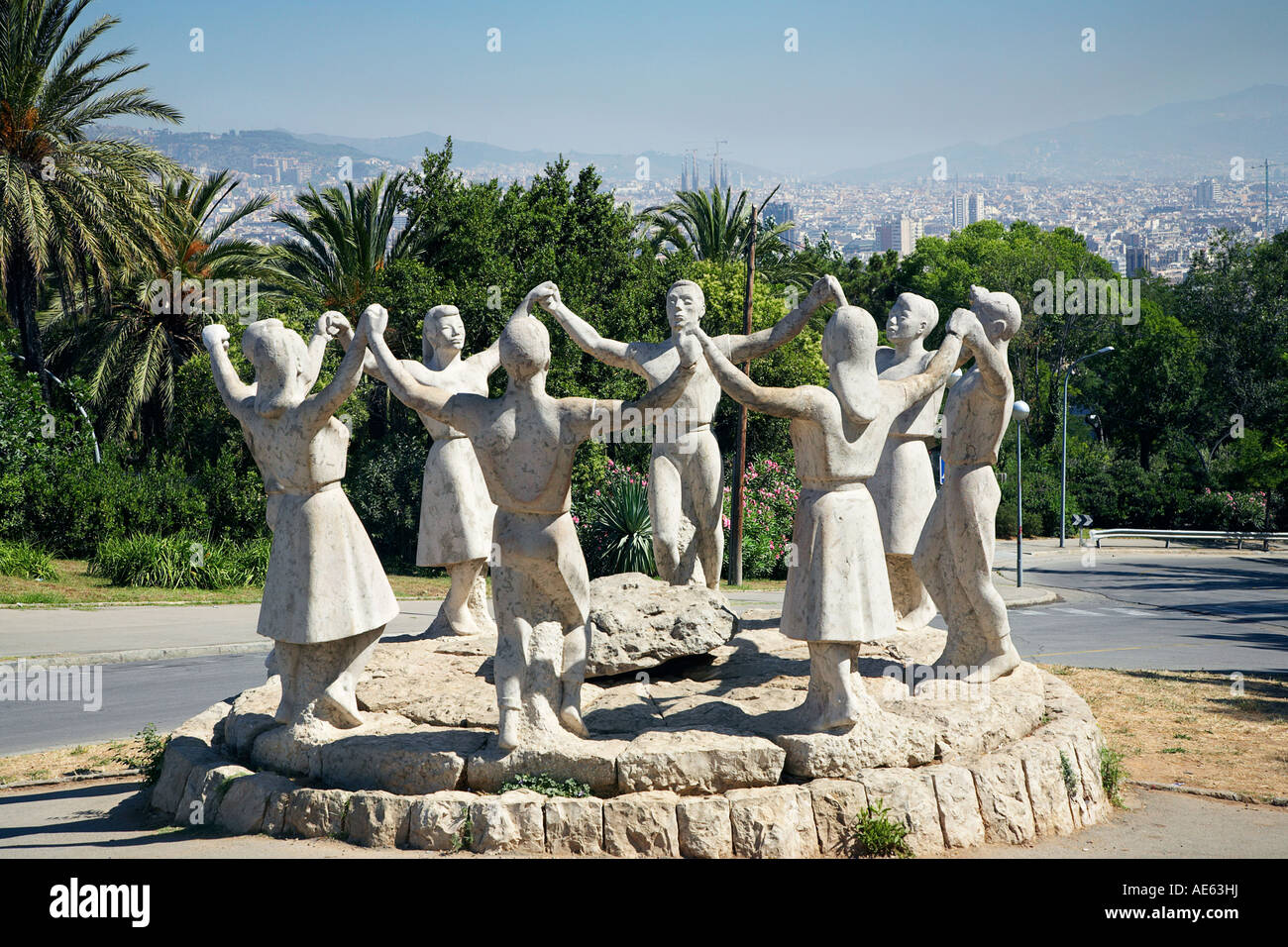 Sardana statues at Montjuic, Barcelona, Spain Stock Photo Alamy