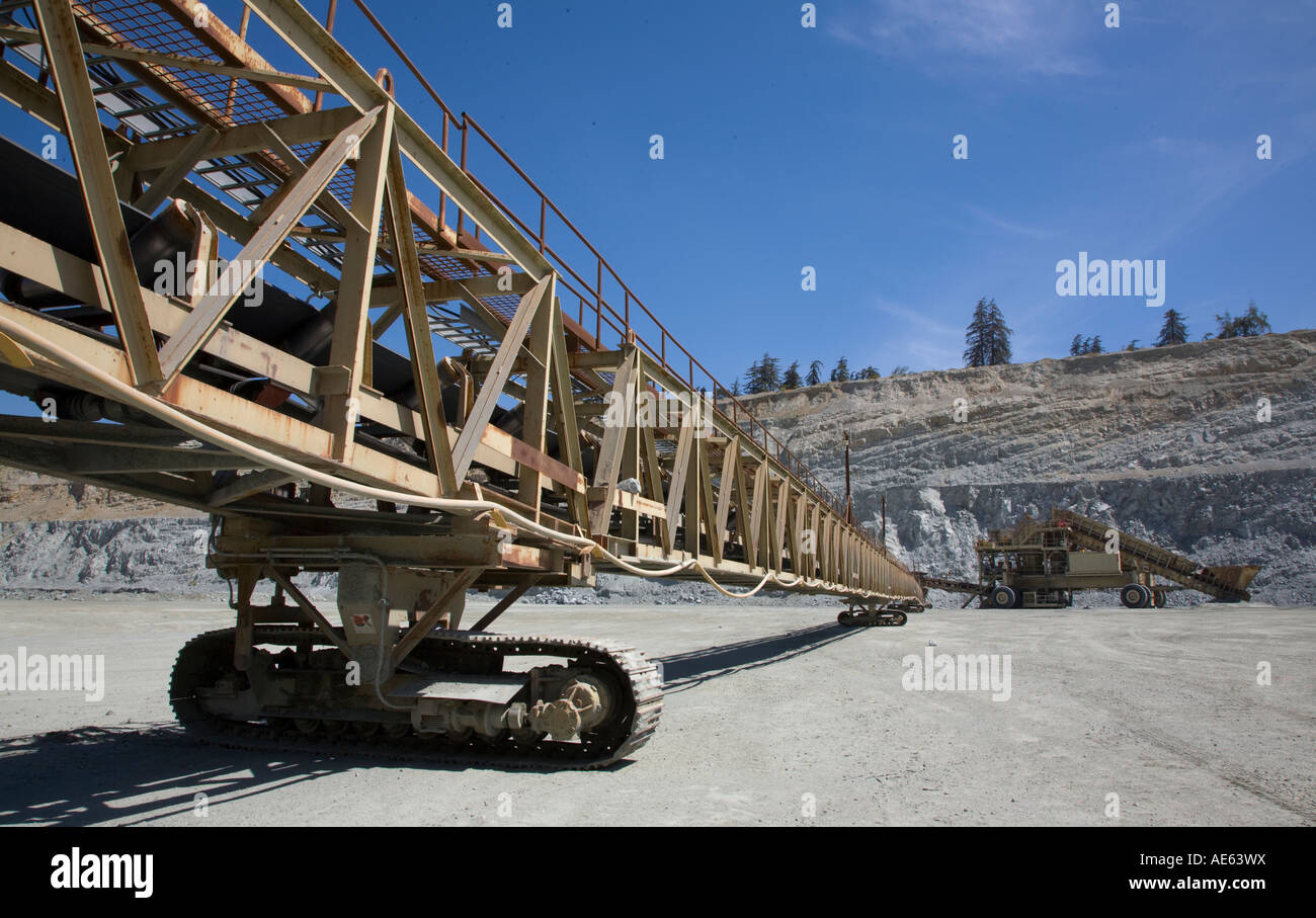 CONVEYER BELT moves harvested ROCK at the GRANITEROCK QUARRY AROMAS