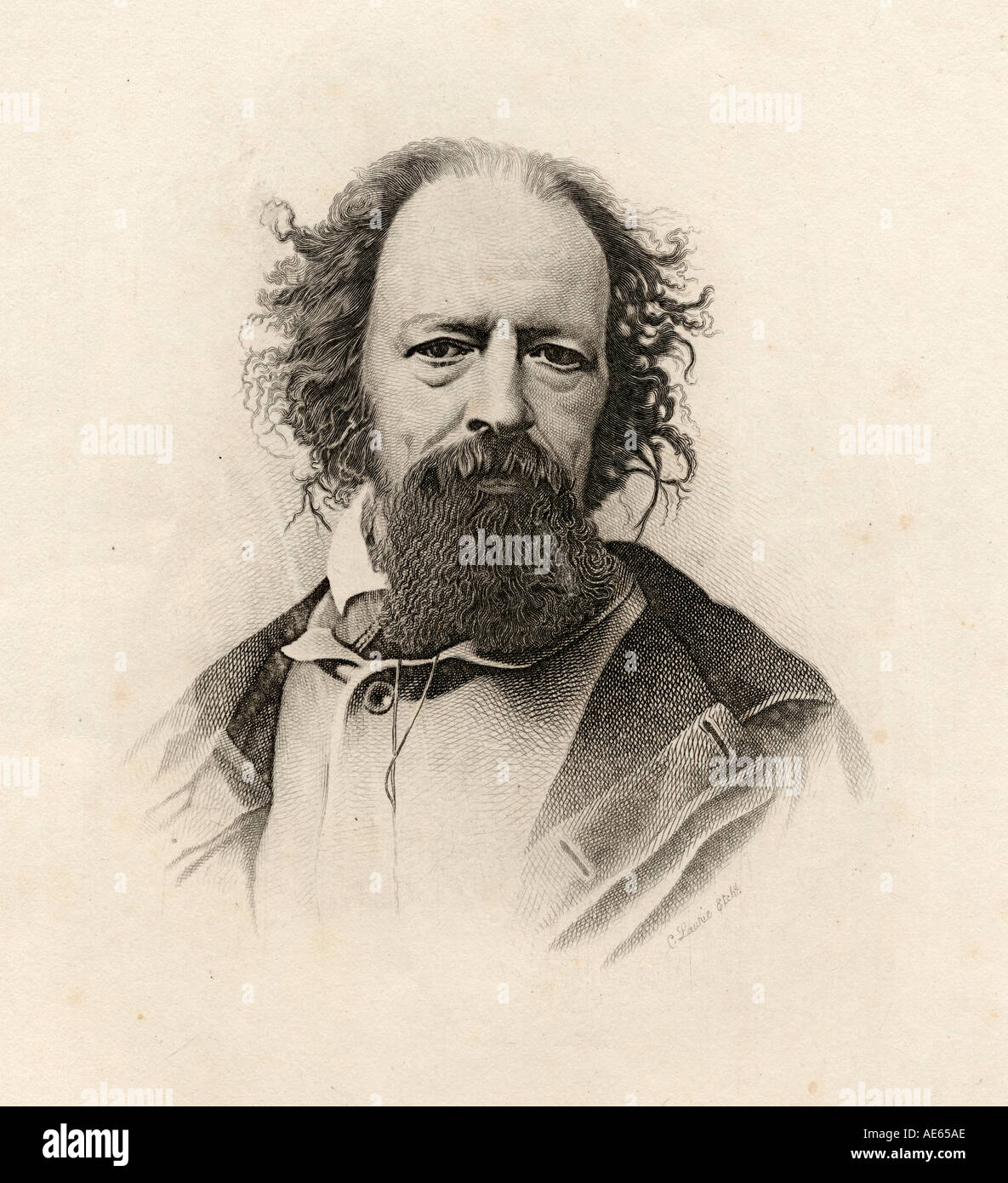 Tennyson of Aldworth and Freshwater. Alfred Tennyson, 1st Baron byname Alfred Lord Tennyson, 1809 -1892. English poet laureate Stock Photo