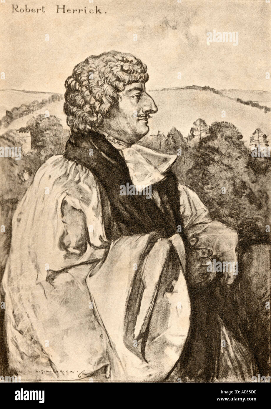 Robert Herrick 1591 1674 English Lyric Poet And Cleric Stock Photo Alamy