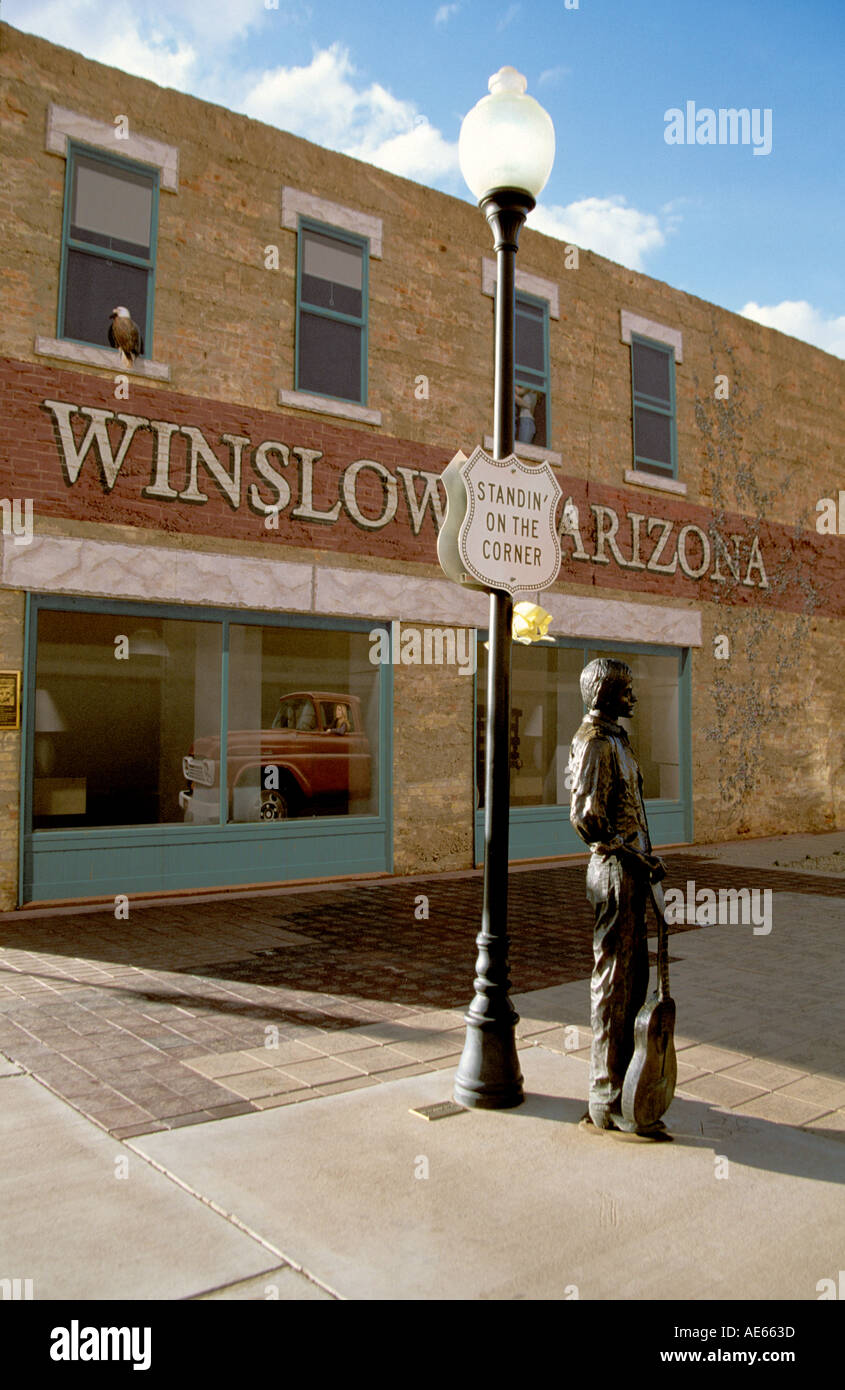 Winslow Arizona USA Standin standing on the corner Route 66 Roadside