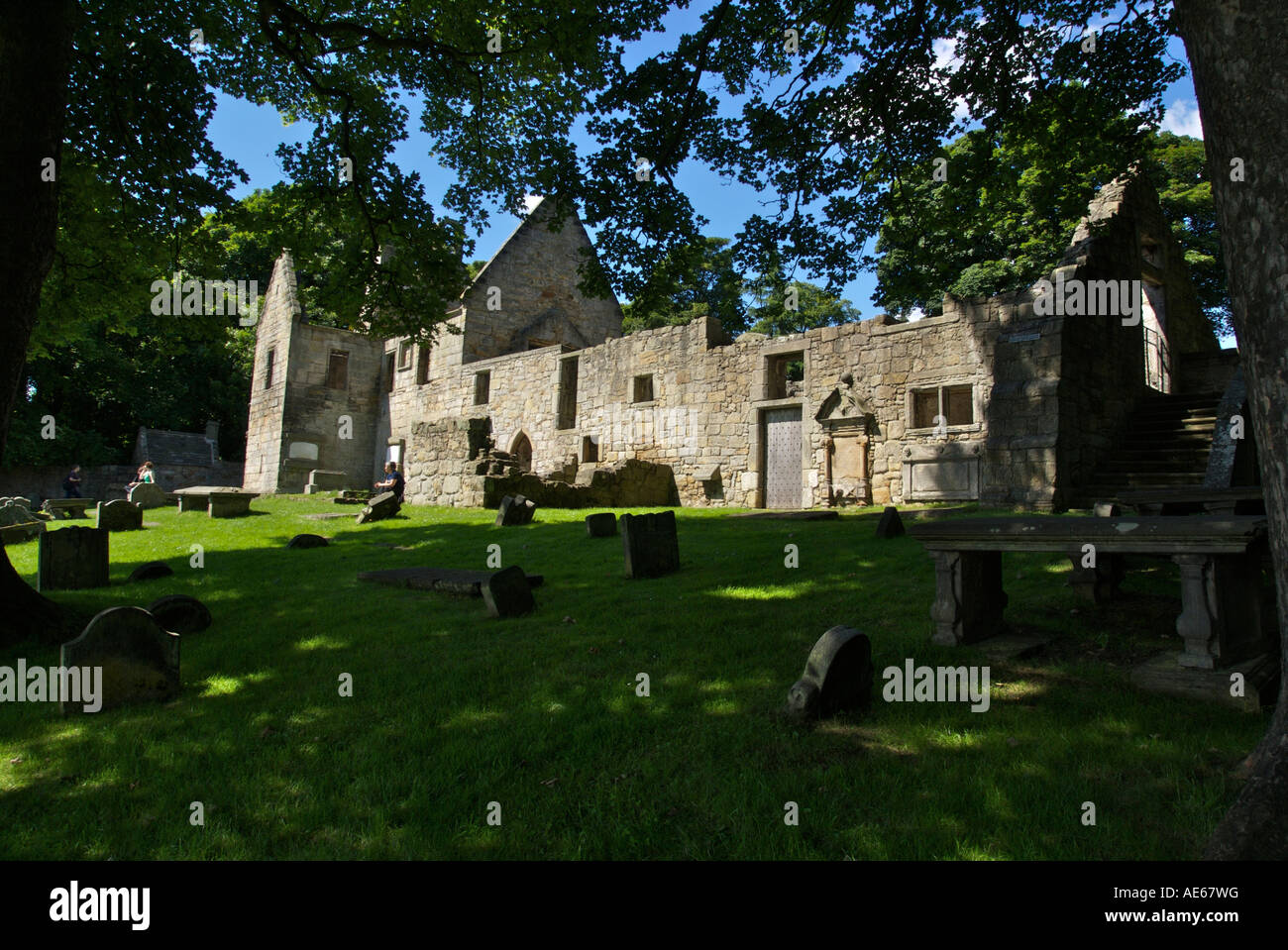 St Bridget's Kirk near Dalgety Bay in Fife Scotland. Medieval church altered in the 17th Century Stock Photo