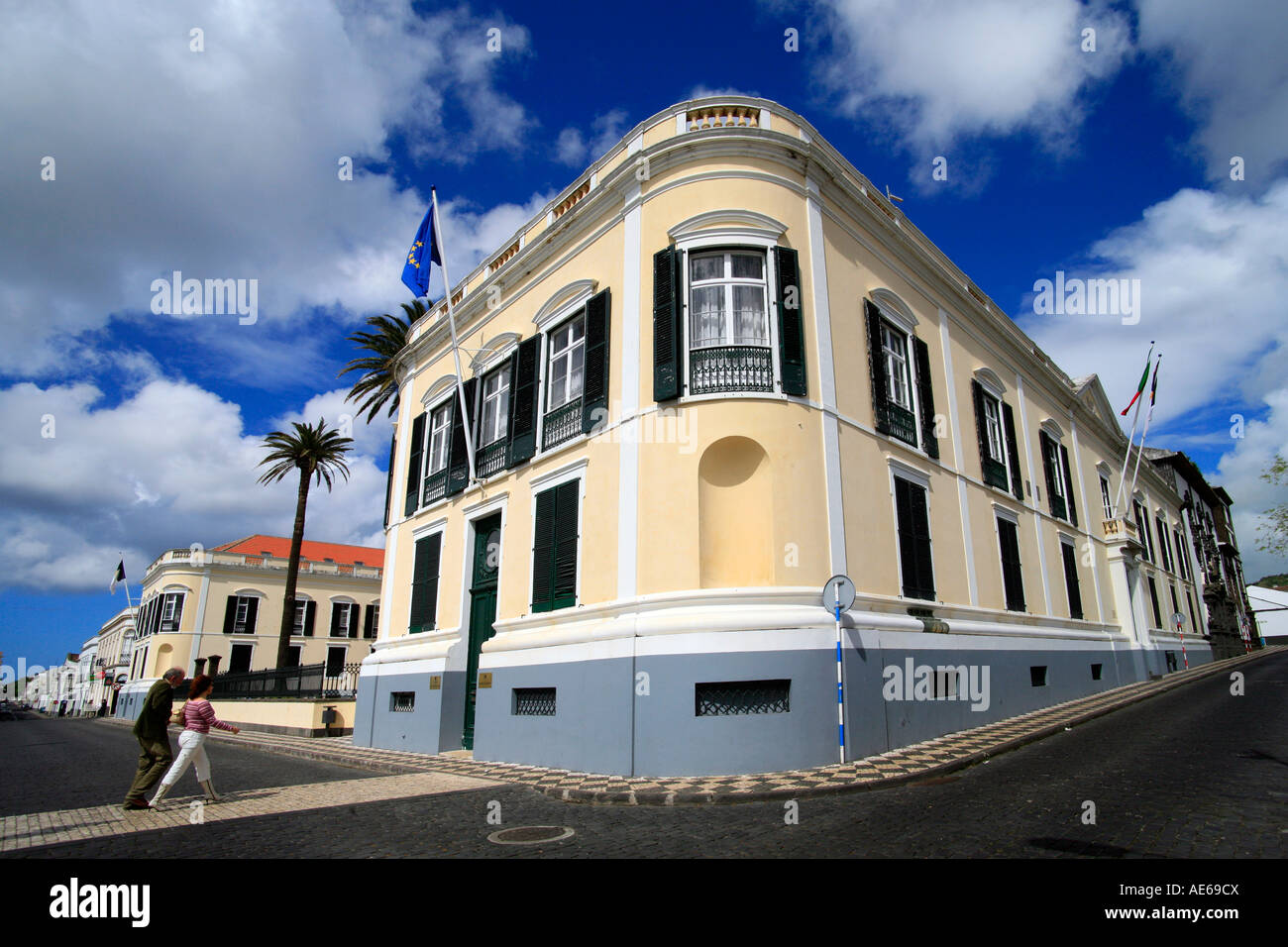 The presidential palace of the Government of the Autonomous Region of the Azores, in Ponta Delgada. Azores islands, Portugal Stock Photo