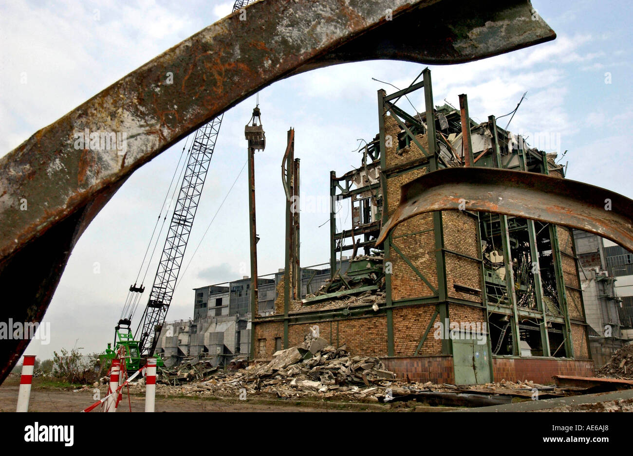 demolition of a coal bunker in the former coal fired power plant