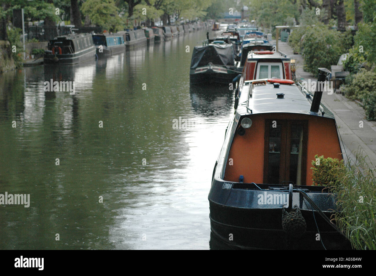 London canal boats Stock Photo