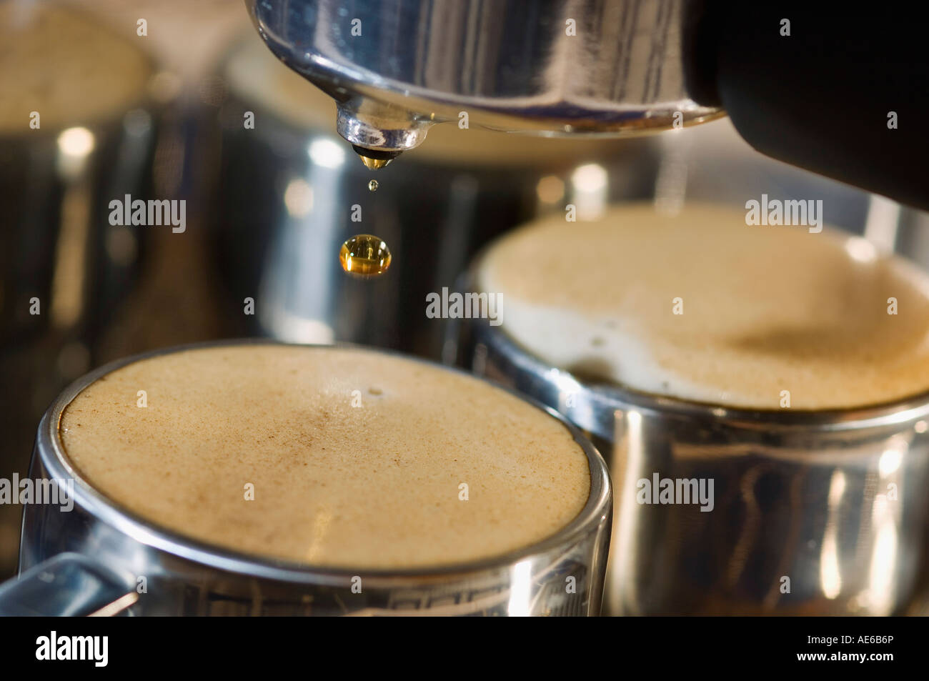 Espresso coffee being made, pulled Stock Photo Alamy