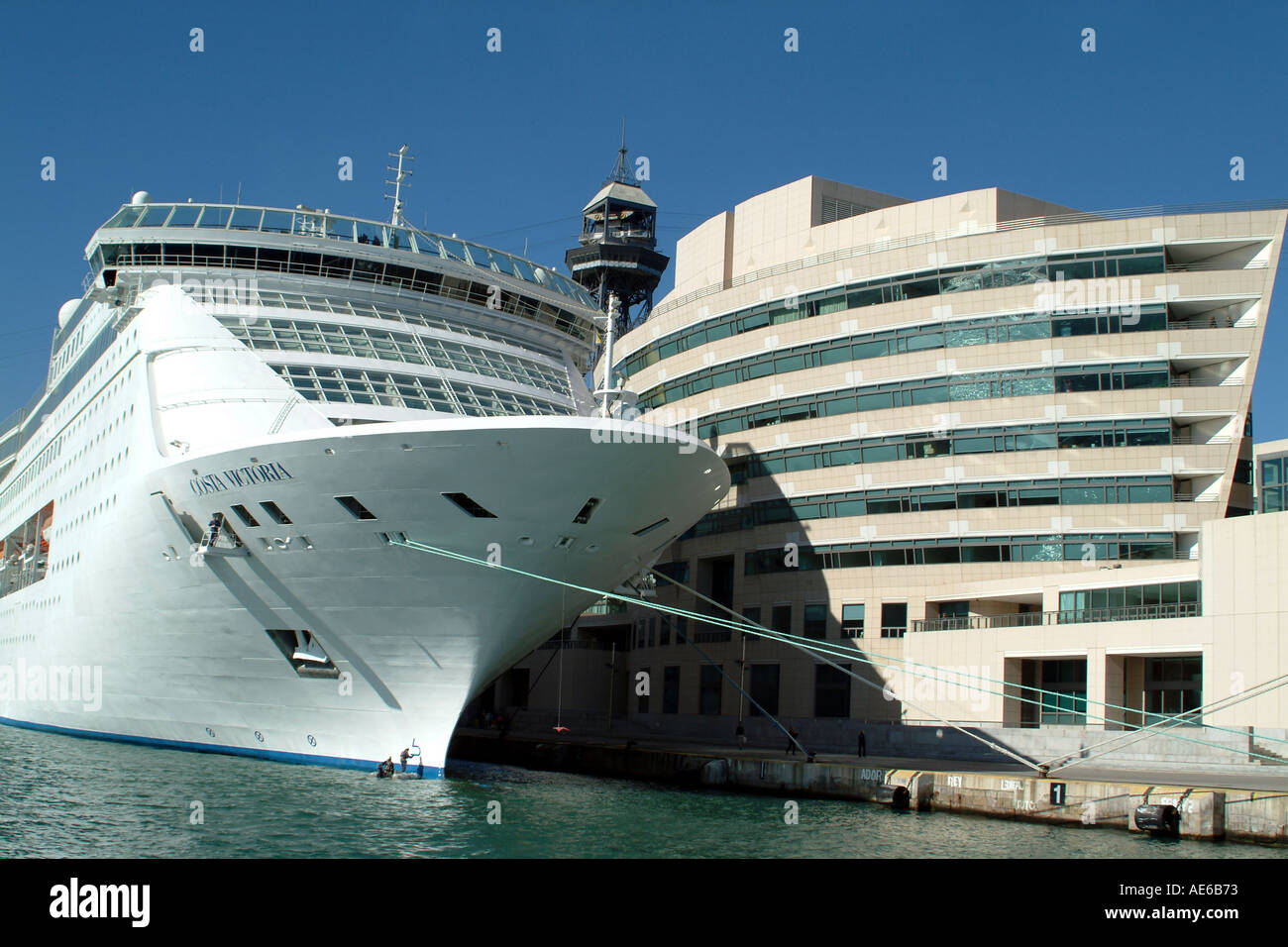 Barcelona Spanish Port of Call World Trade Centre Alongside Cruise Ship