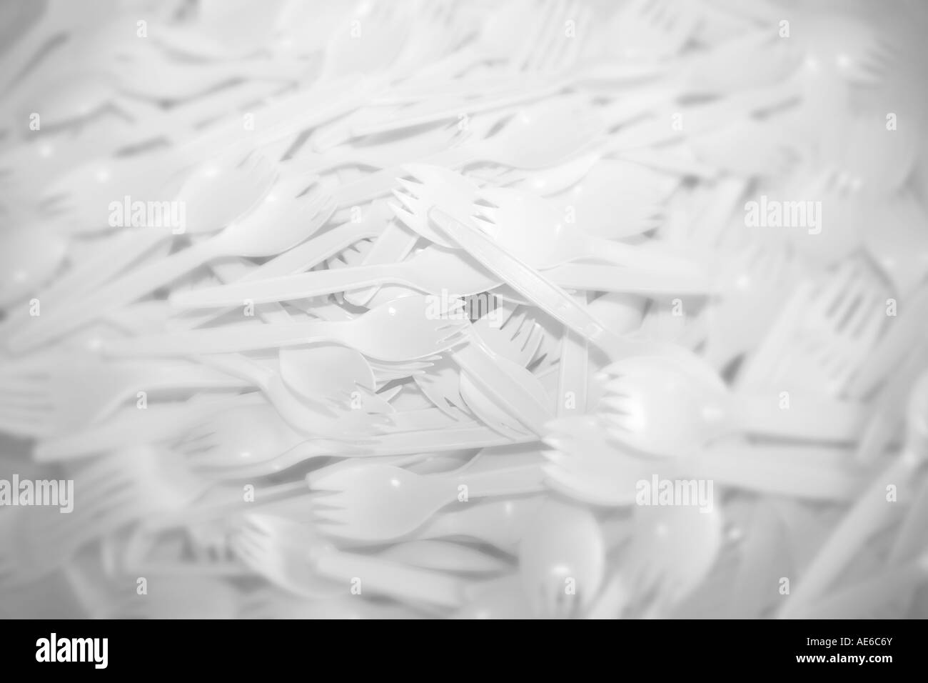 White plastic disposable forks Stock Photo Alamy