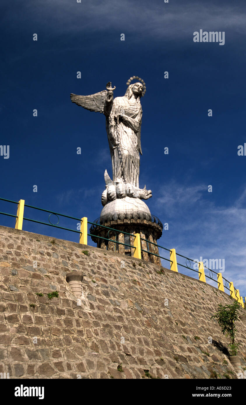 Ecuador The statue of La Virgen de Quito in the Capital City of Quito  Stock Photo