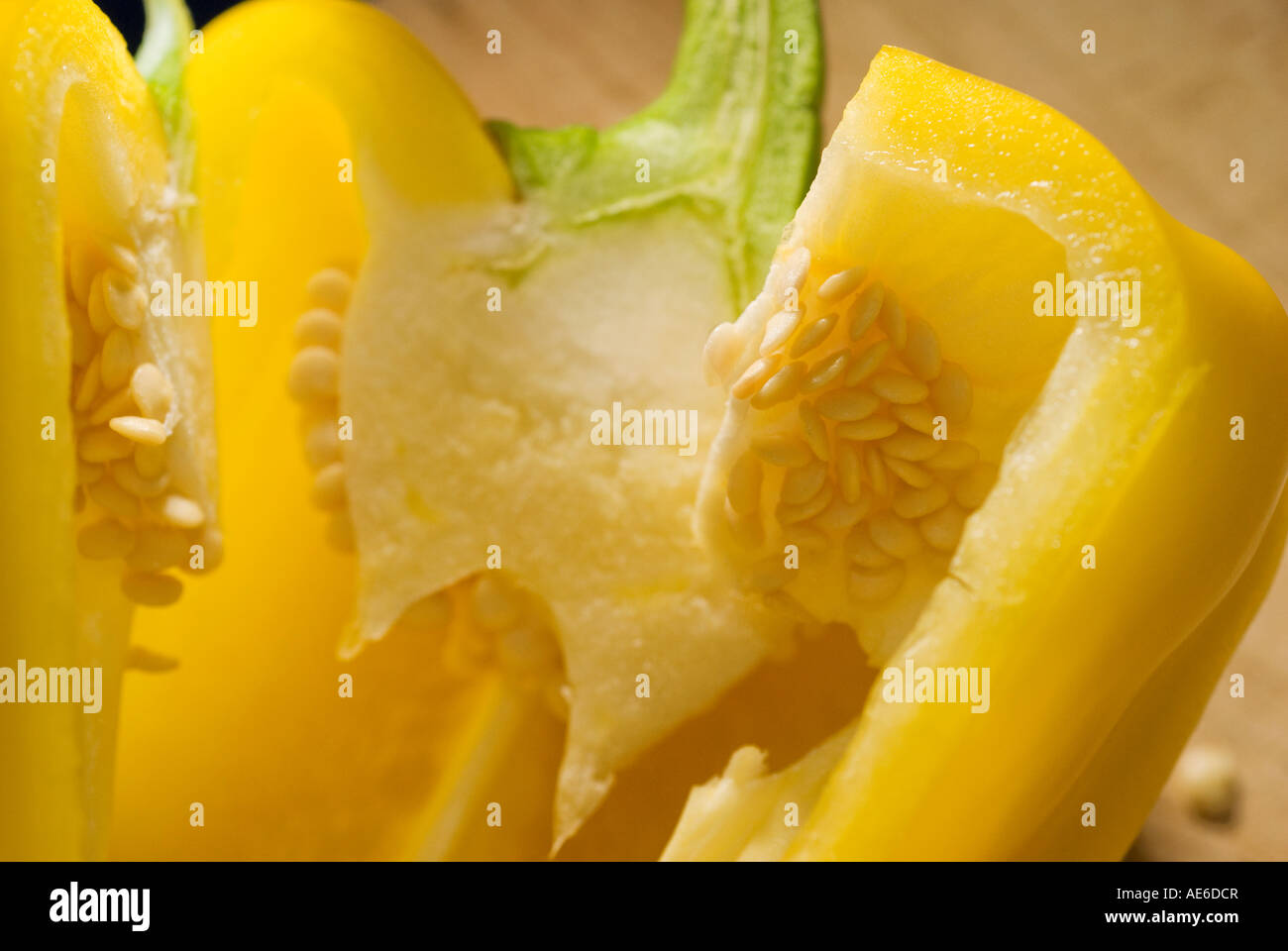 Sweet yellow bell pepper sliced Stock Photo Alamy