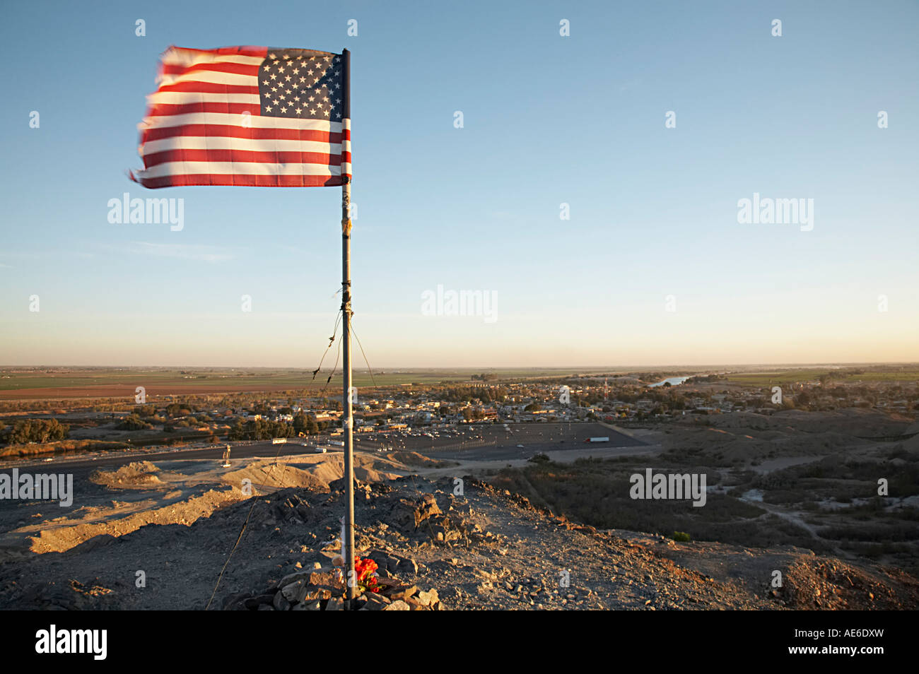 View of the US Mexico border at Andrade California Stock Photo Alamy