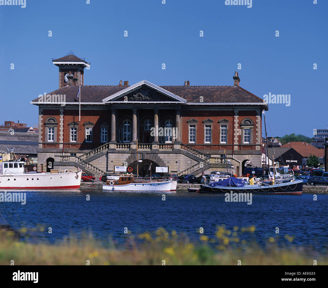 Present head office of Iswich Port authorities ABP on the north side of The Victorian wet dock Ipswich Suffolk Stock Photo