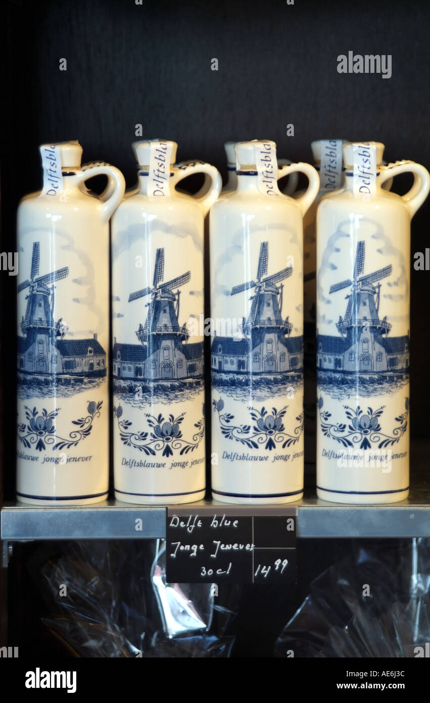 alcohol on sale in Delft style bottles The Netherlands Europe EU Stock Photo Alamy