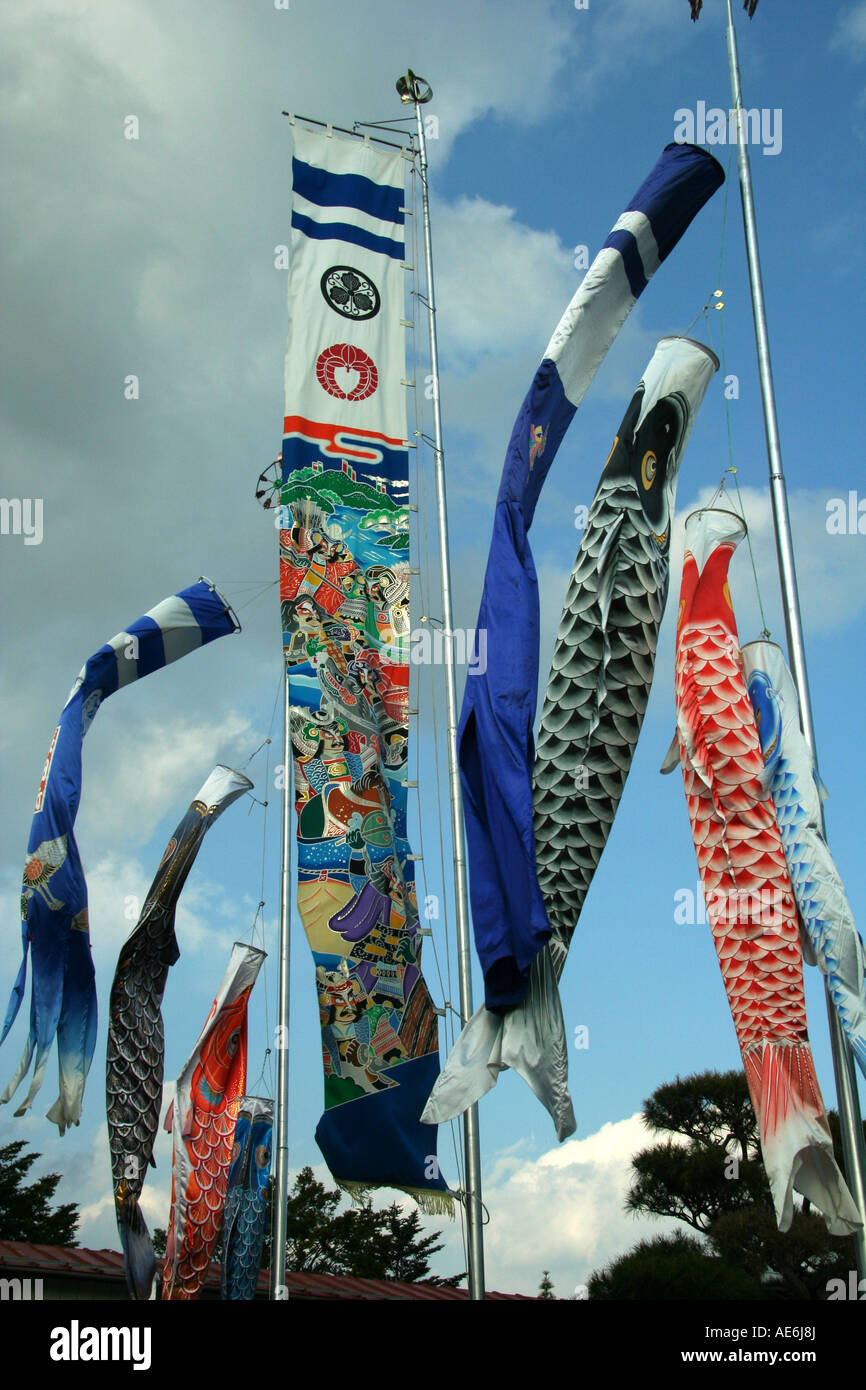 Japanese carp flags hires stock photography and images Alamy