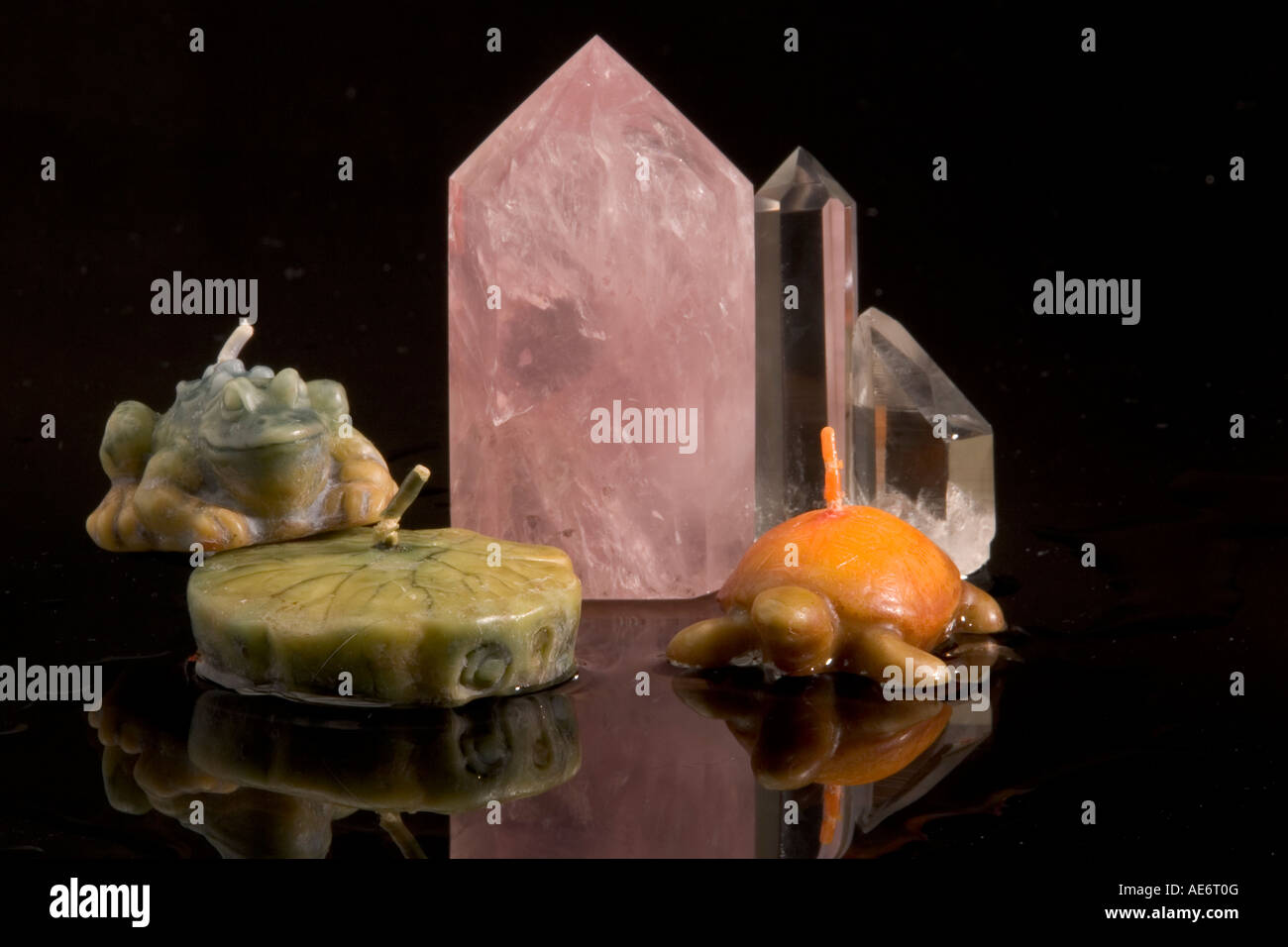 Candles and Crystals Stock Photo Alamy