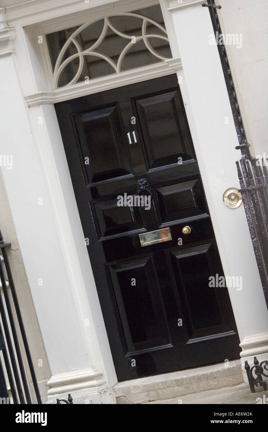 The door of Number 11 Downing Street the home of the Chancellor of the Exchequer London 22 Mar 2006 Stock Photo
