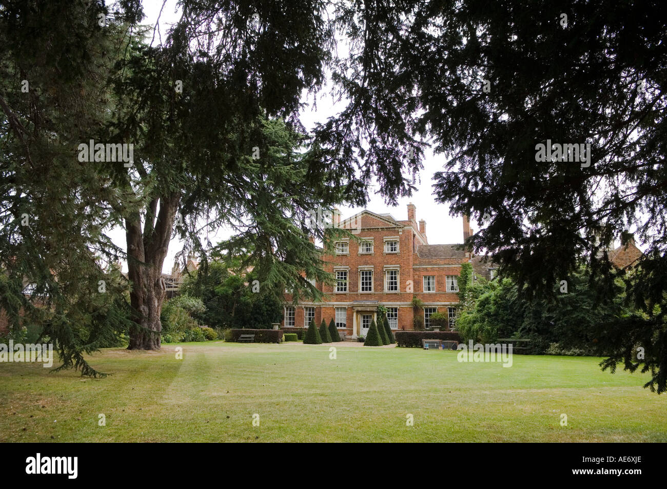 English country house with park land Stock Photo