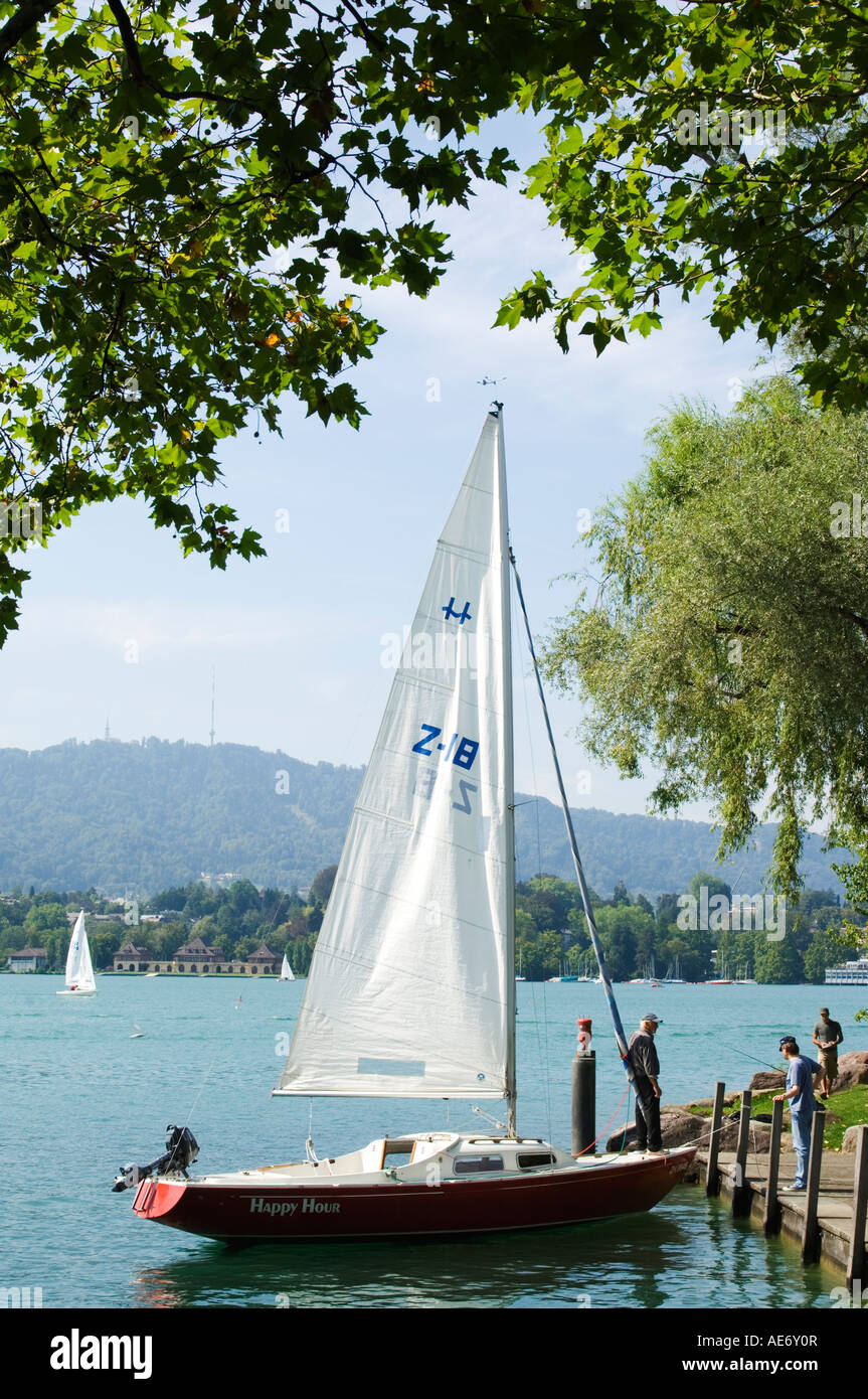 Switzerland Zurich Sailing Boats on Lake Zurich Stock Photo Alamy