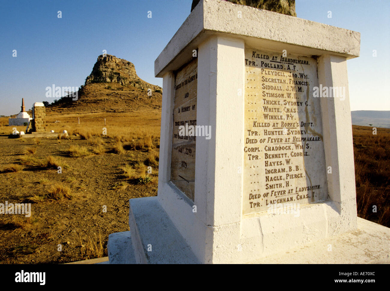 Isandlwana memorial at site of 1879 Anglo Zulu War battle in present