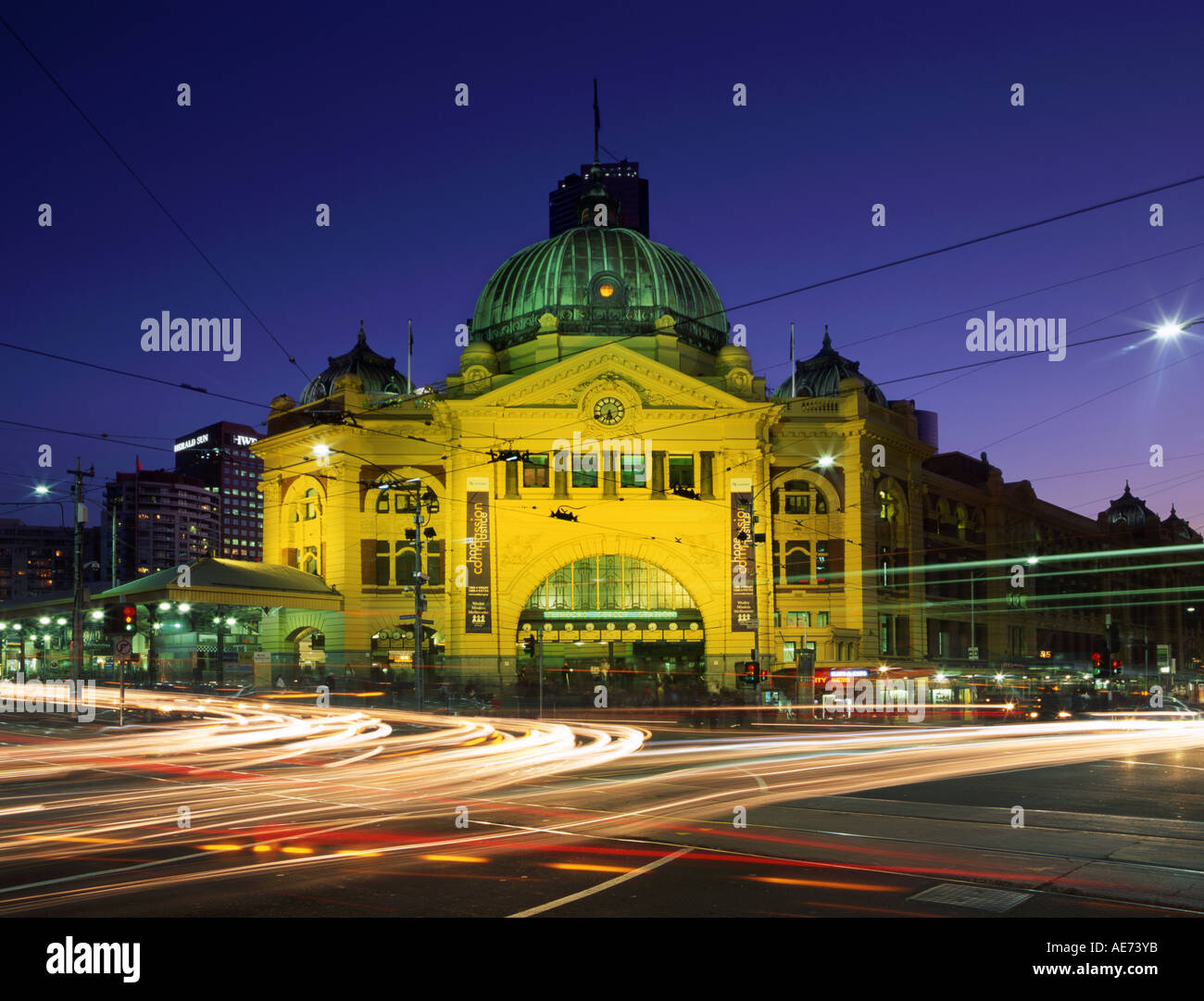 Traffic yellow building historic train railway transport dusk landmark