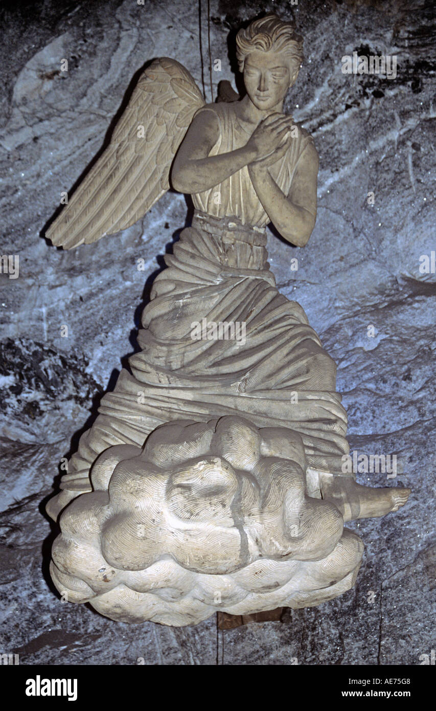 Angel Statue Underground Salt Cathedral Zipaquira Colombia Stock Photo