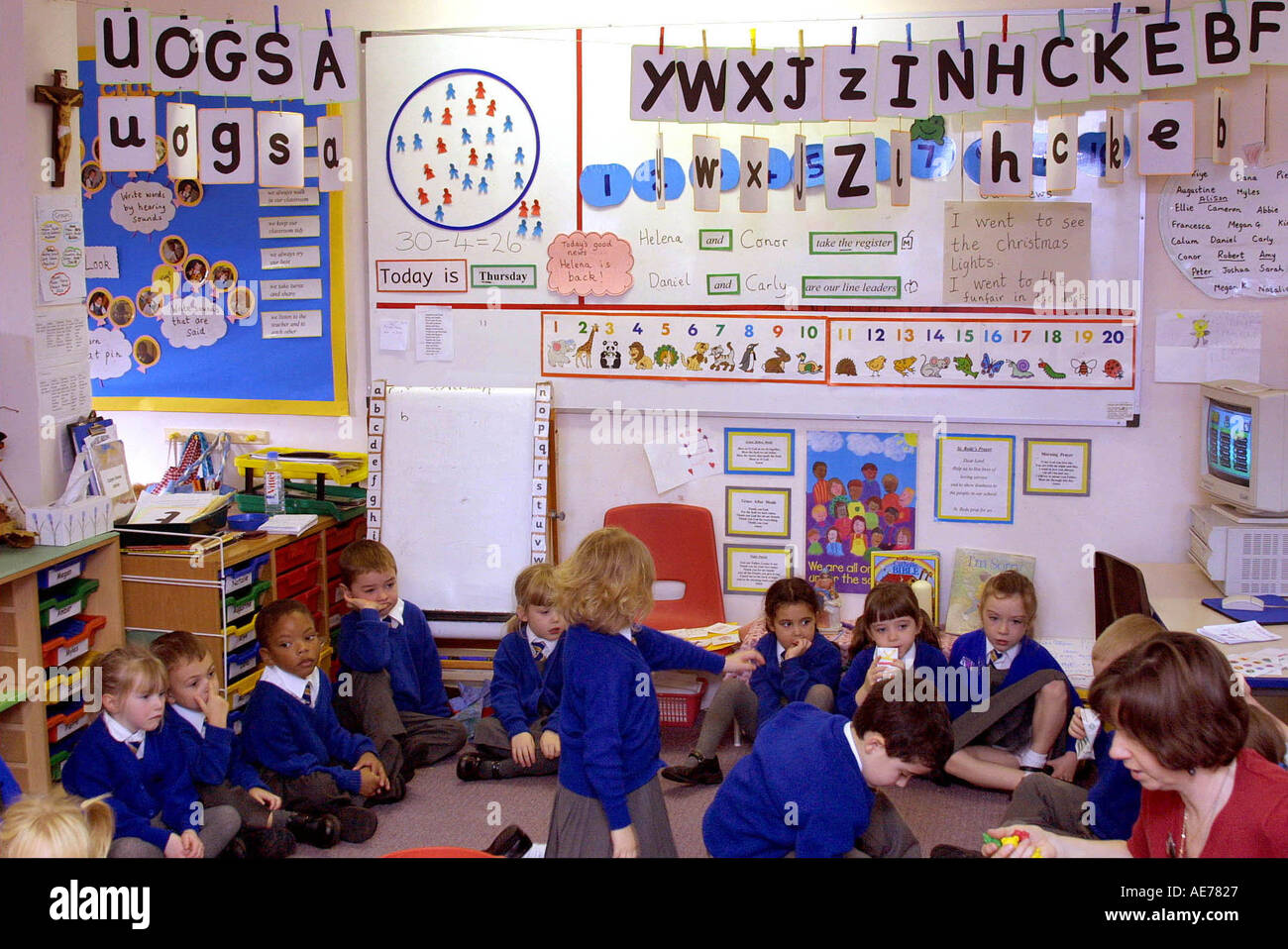 Reception school children 4 to 5 year old in class Stock Photo 948263