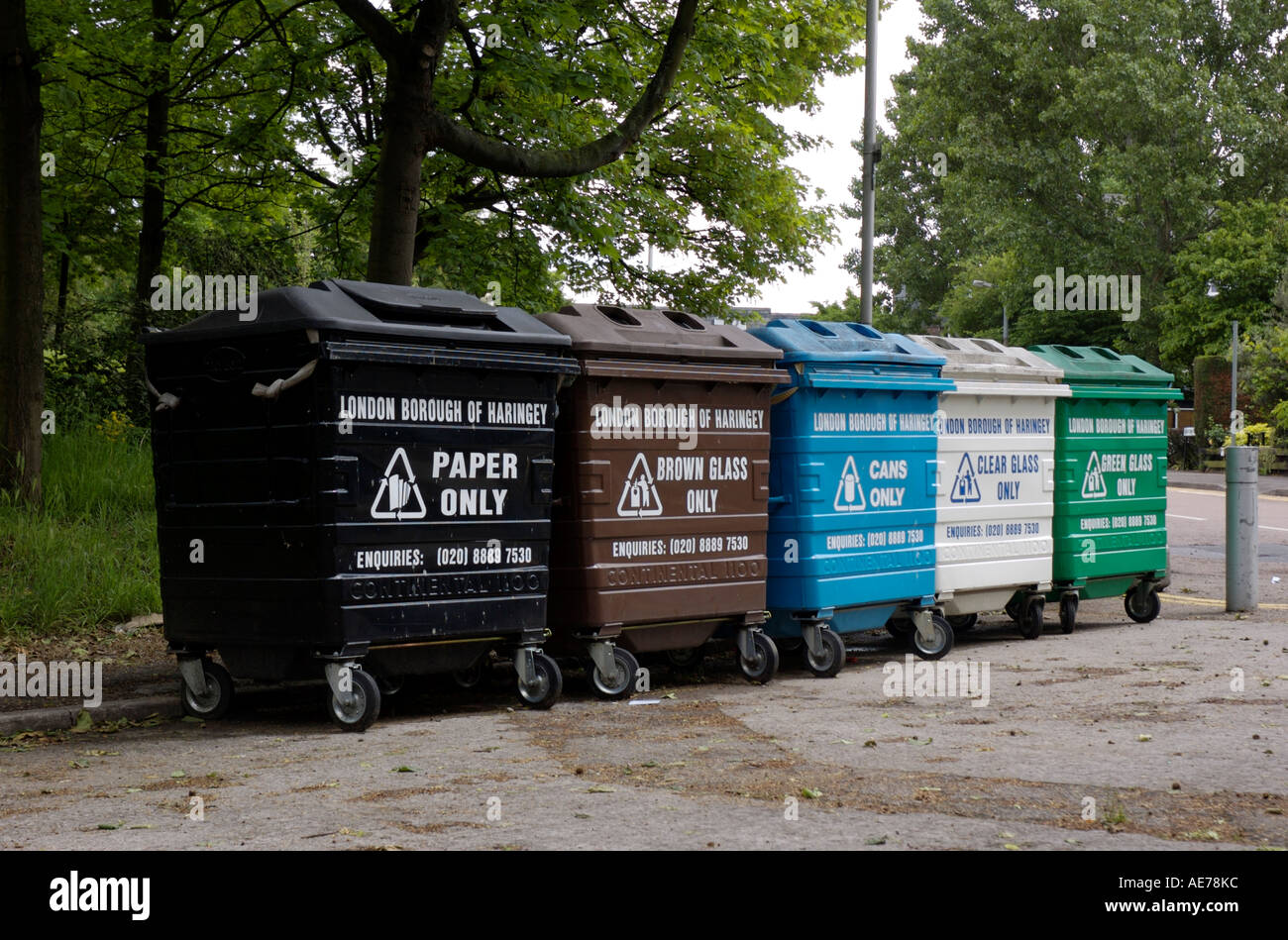 Haringey recycling bins Stock Photo - Alamy