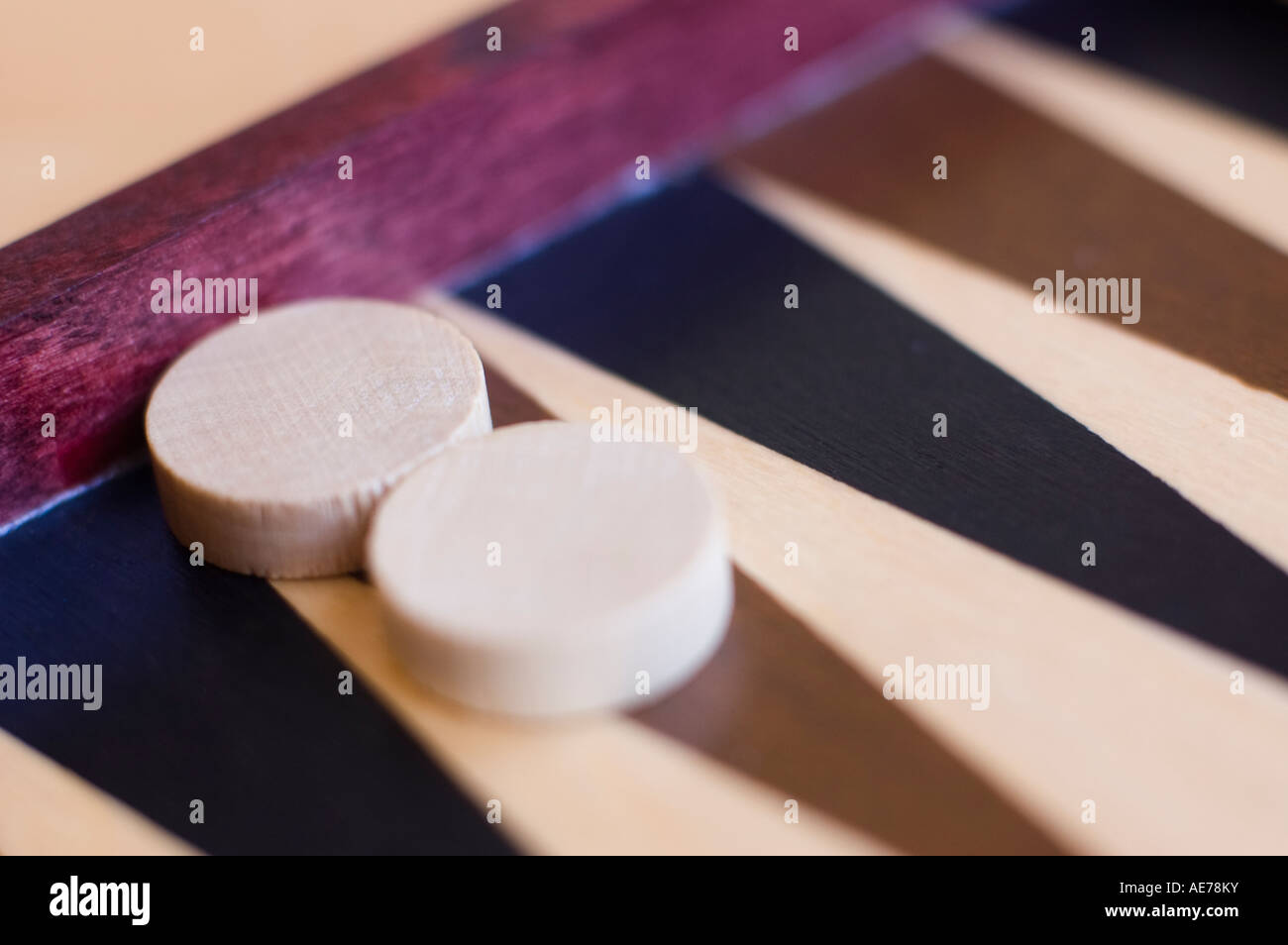 wooden board of ancient game backgammon or tric trac Stock Photo