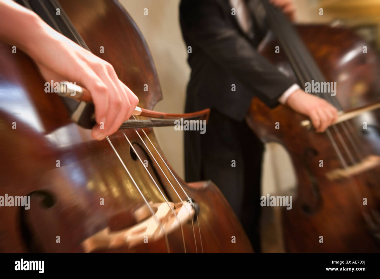 Classic Music Orchestra Double Bass Stock Photo