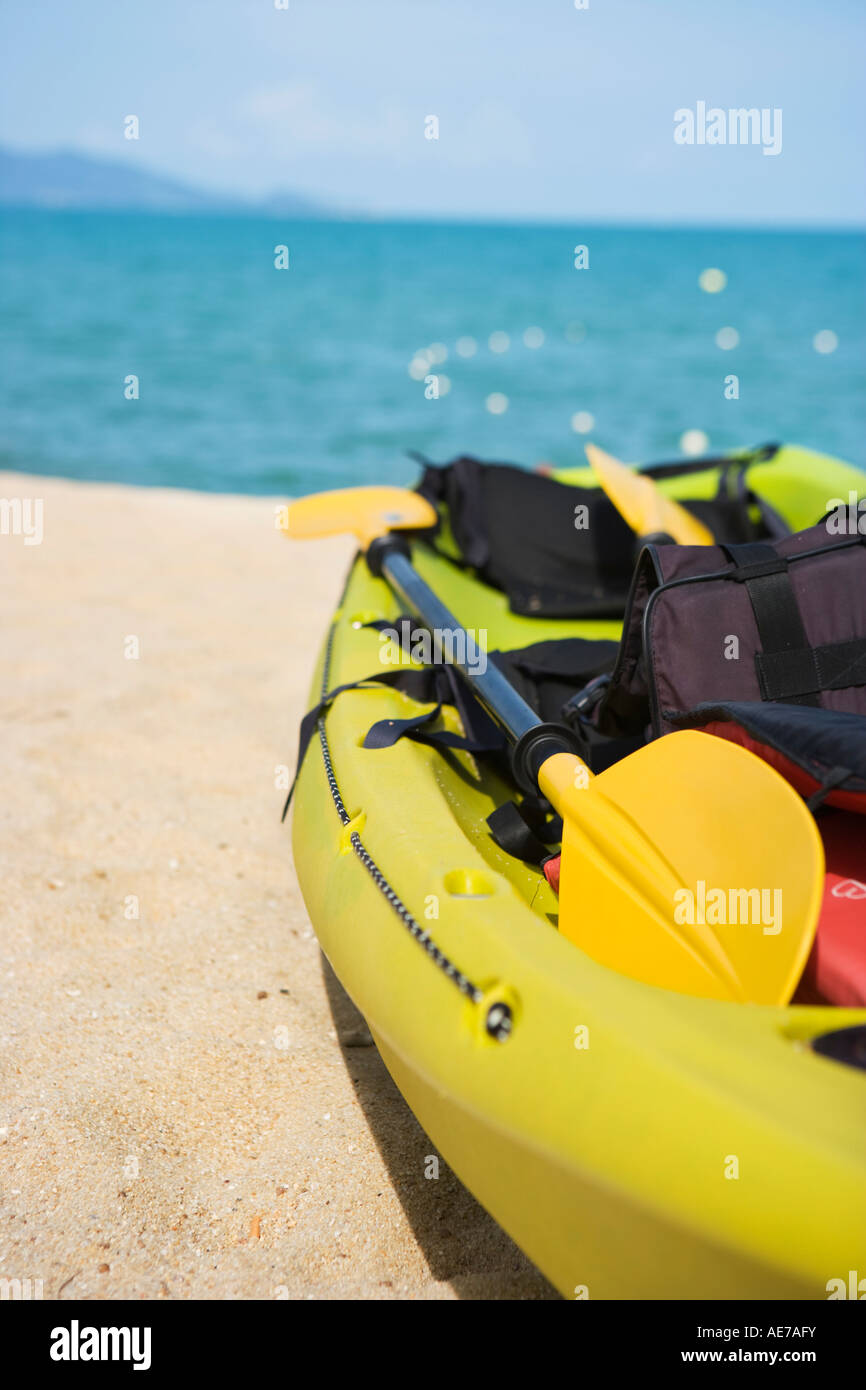Kayak on the beach Stock Photo - Alamy