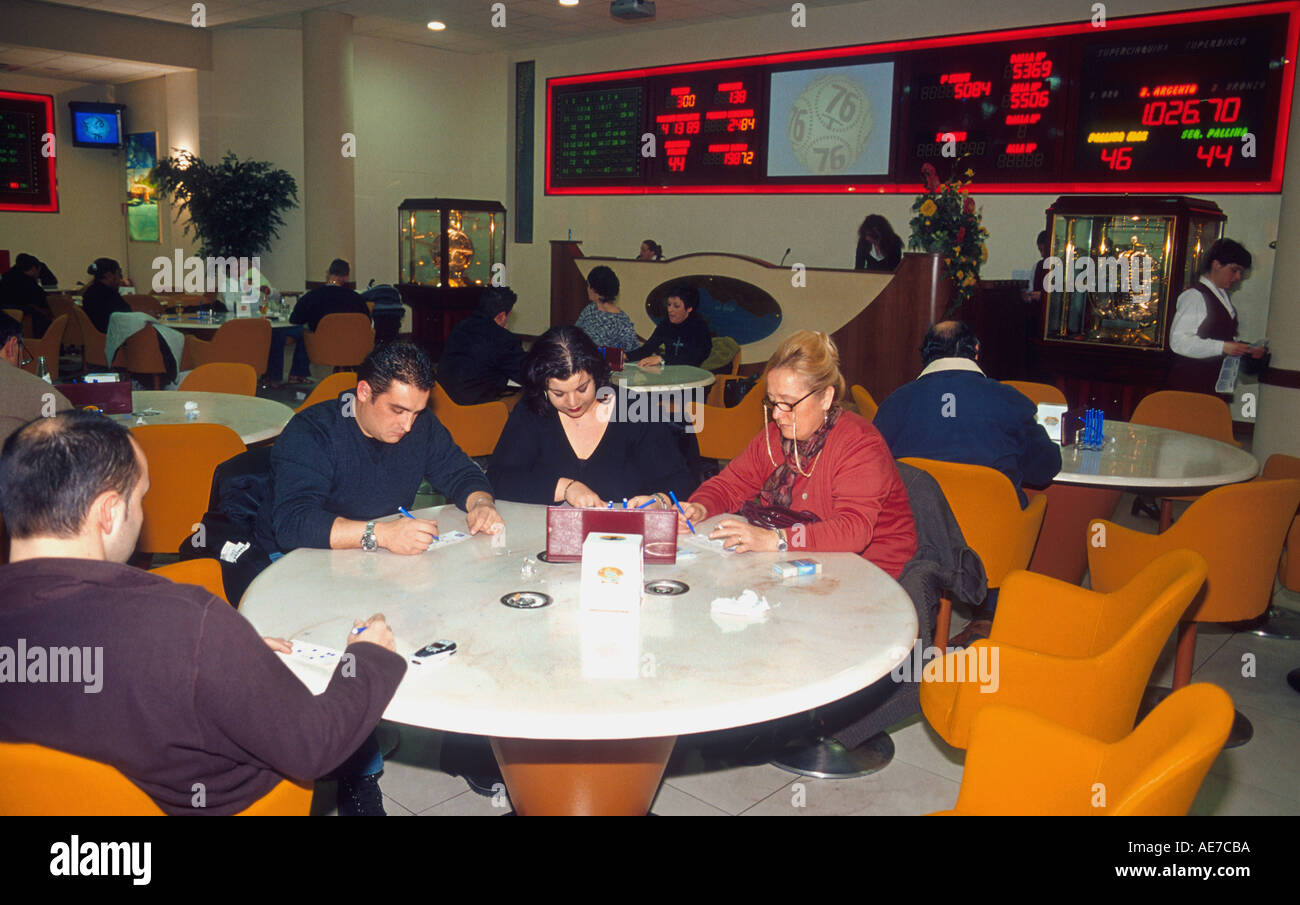 Bingo parlor at La Spezia Italy  Stock Photo