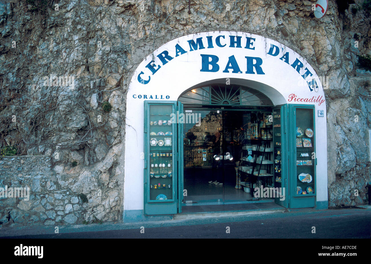 Bar in a cave along the Amalfi Coast of Italy Stock Photo - Alamy