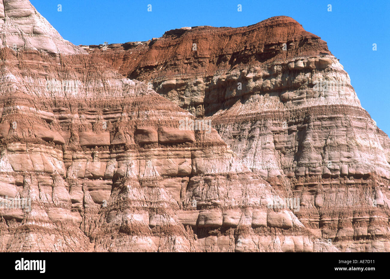 Sandstone cliffs near Kanab Utah showing erosion and sedimentary Stock