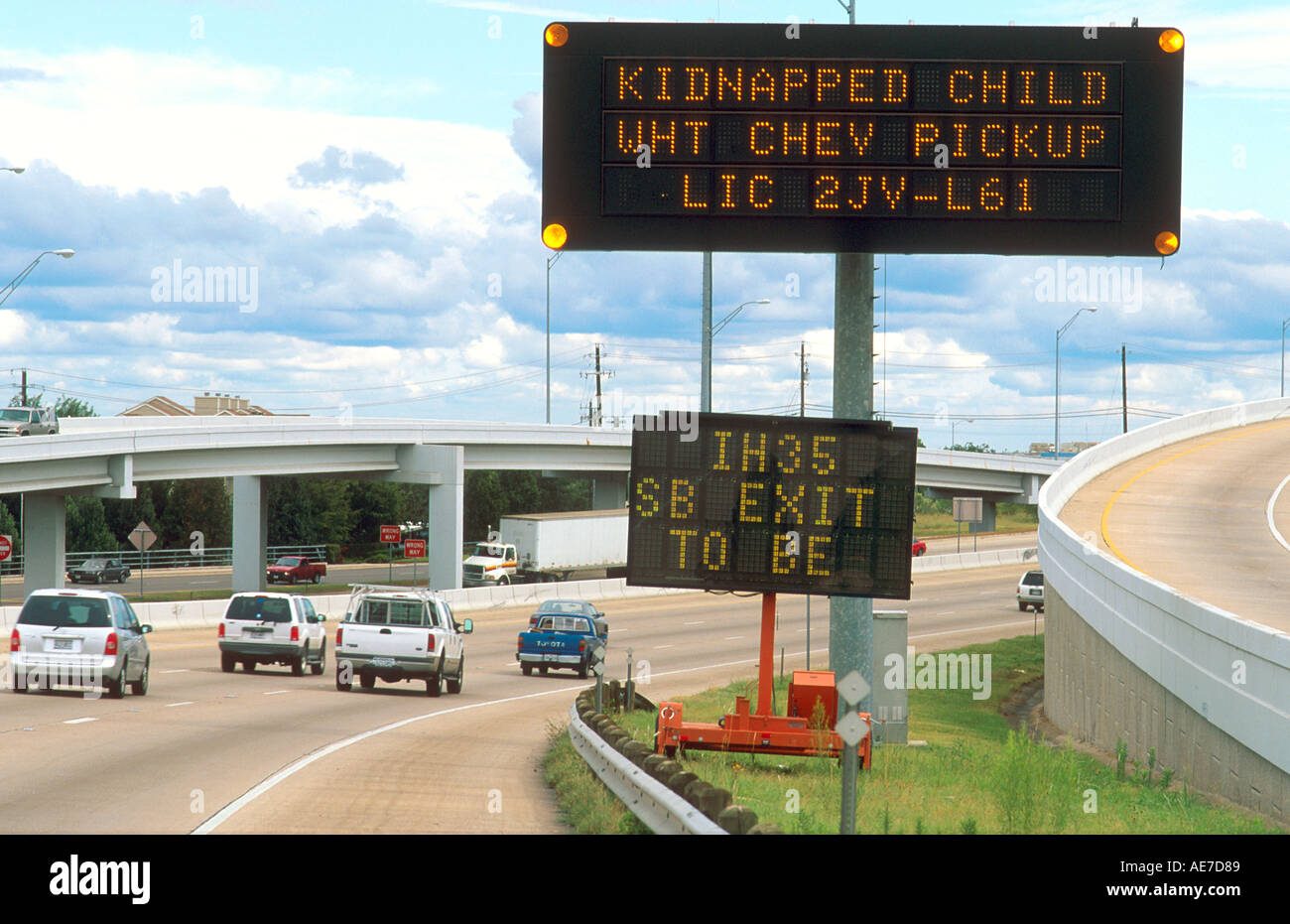 Amber Alert Sign Austin Texas Stock Photo Alamy