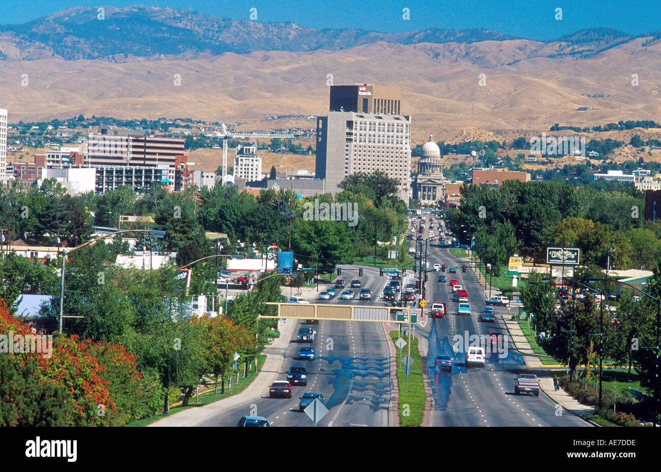 Overview of the city of Boise Idaho Stock Photo Alamy