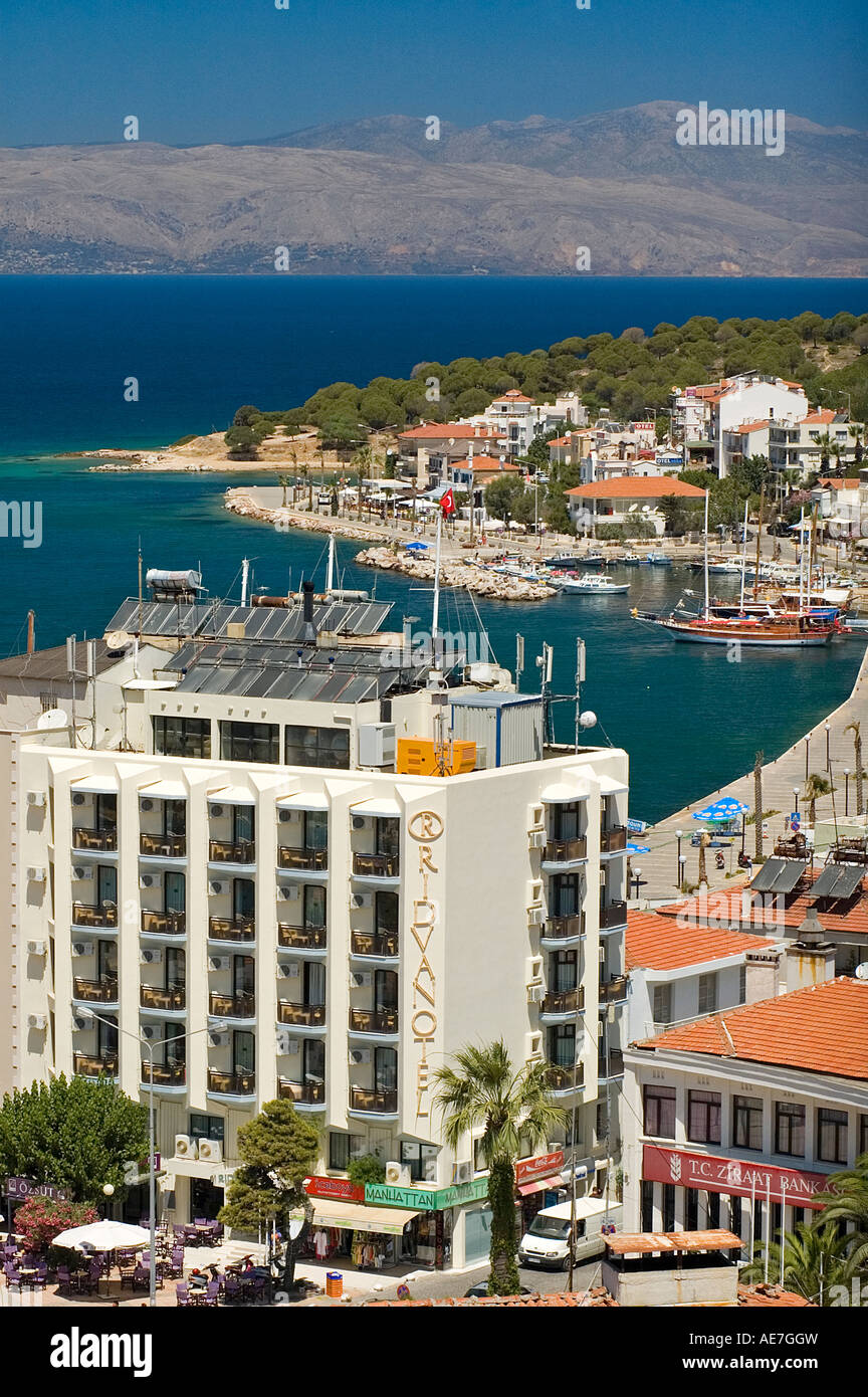 Cesme Town view from the Castle , Aegean , Turkey Stock Photo